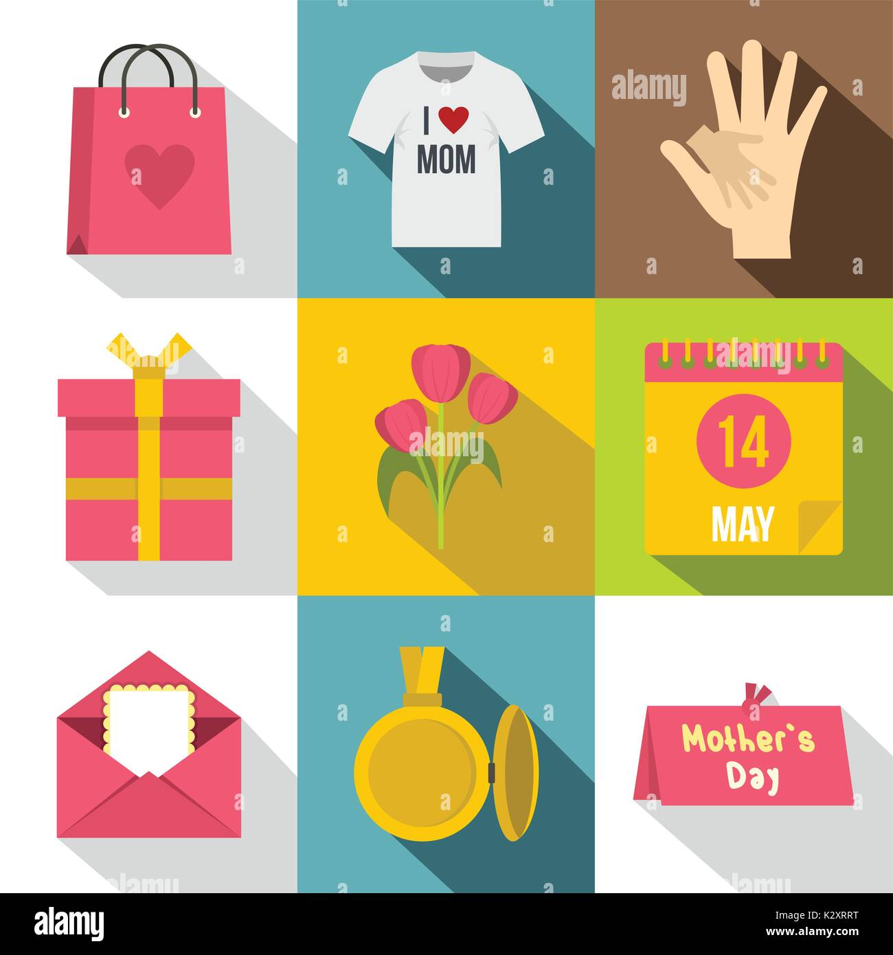 Mothers day icon set, flat style Stock Vector Image & Art - Alamy