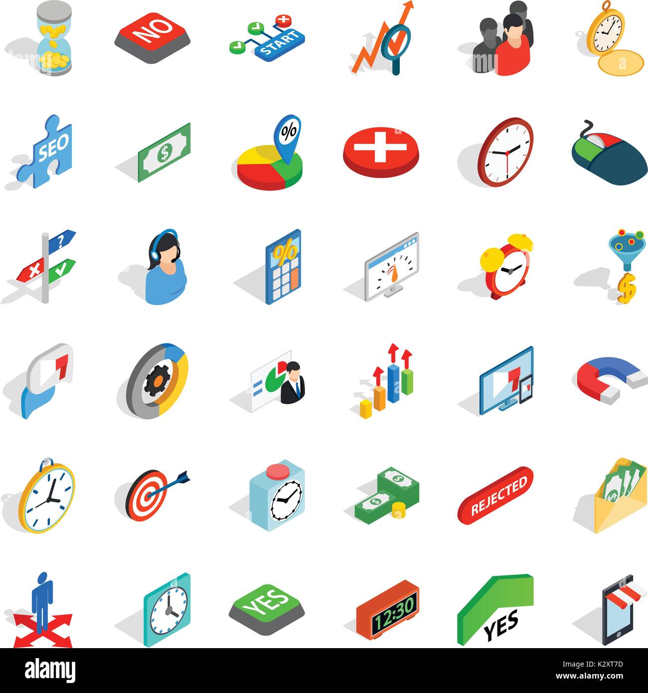 Time management icons set, isometric style Stock Vector Image & Art - Alamy