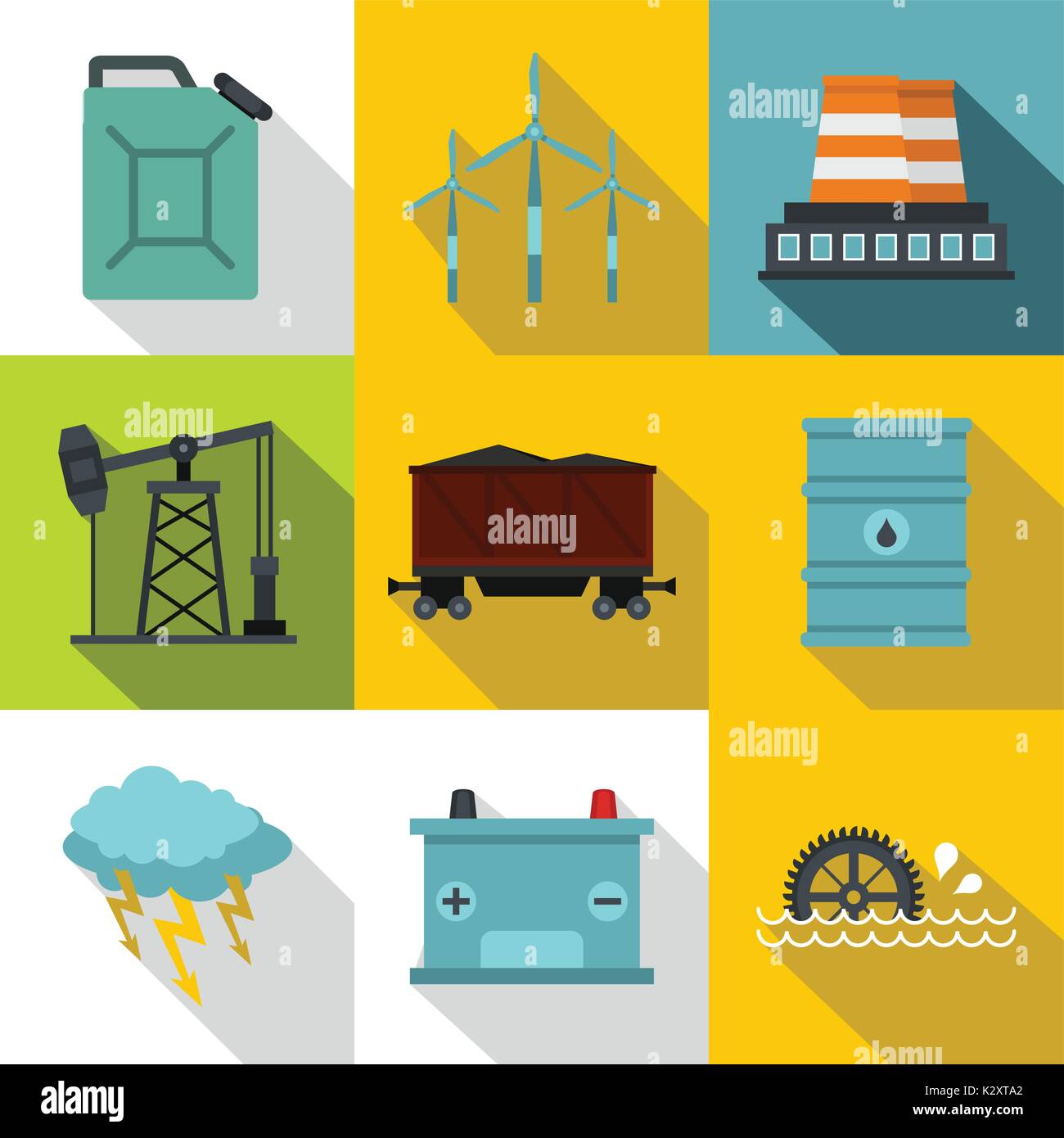 Power industry icon set, flat style Stock Vector Image & Art - Alamy