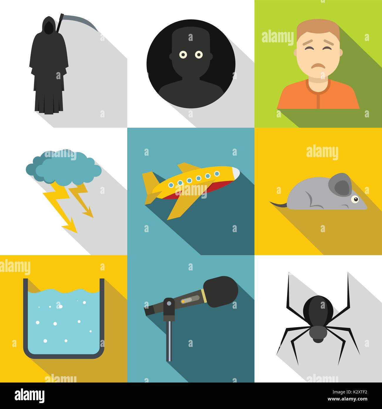 Anxiety and stress icon set, flat style Stock Vector Image & Art - Alamy