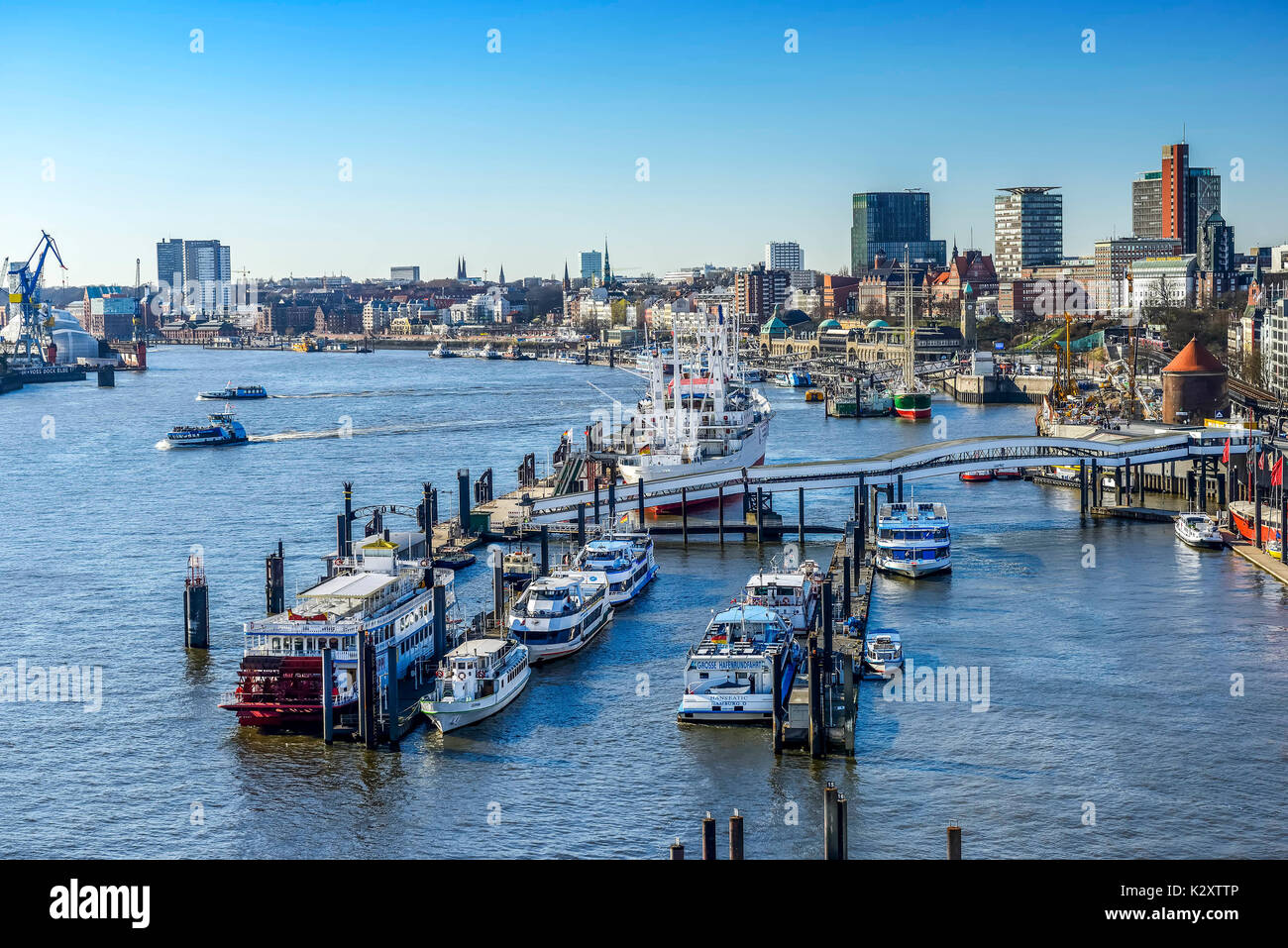 Hamburg harbour, Germany, Europe, Hamburger Hafen, Deutschland, Europa Stock Photo