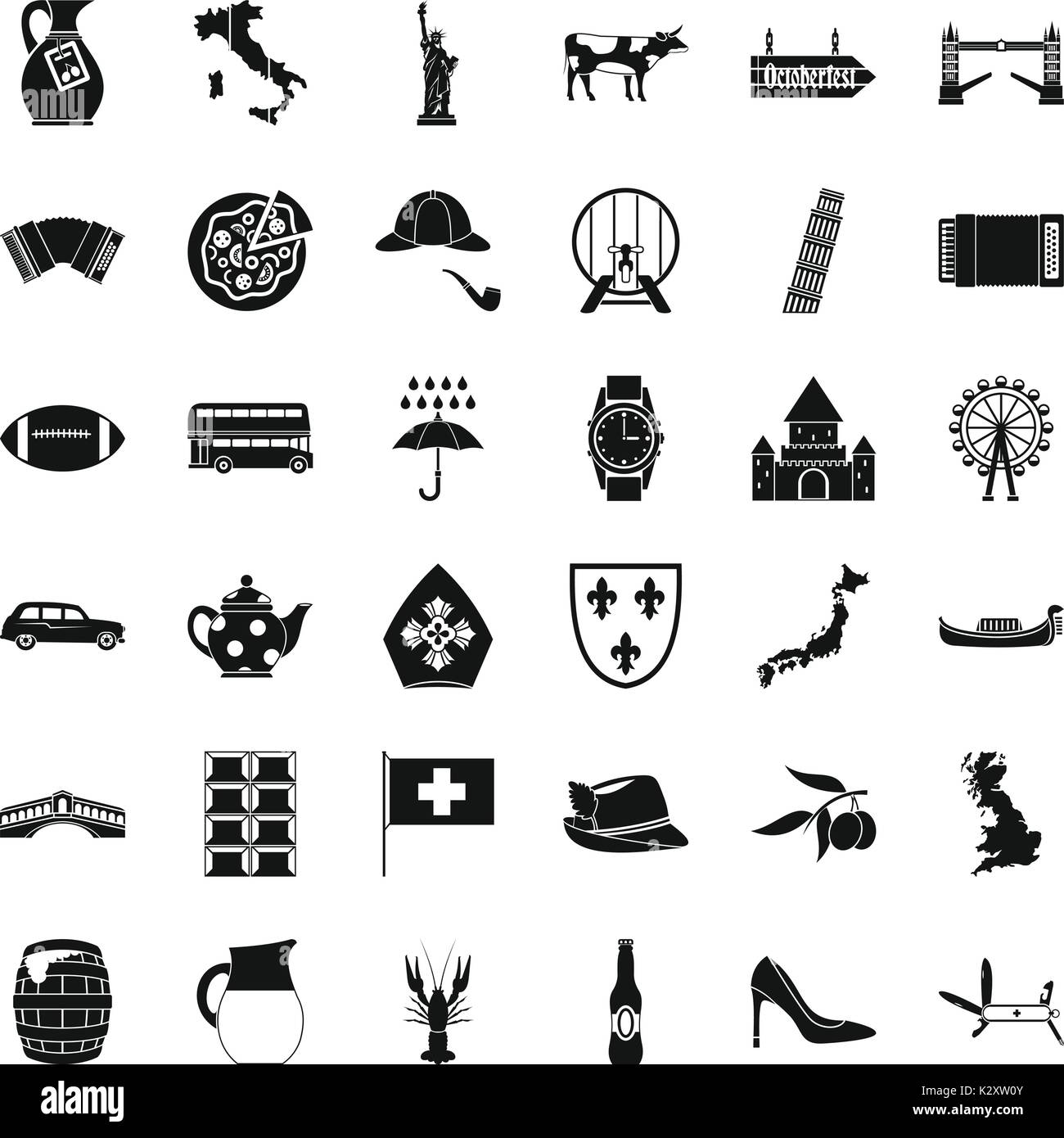 Tourist icons set, simple style Stock Vector Image & Art - Alamy