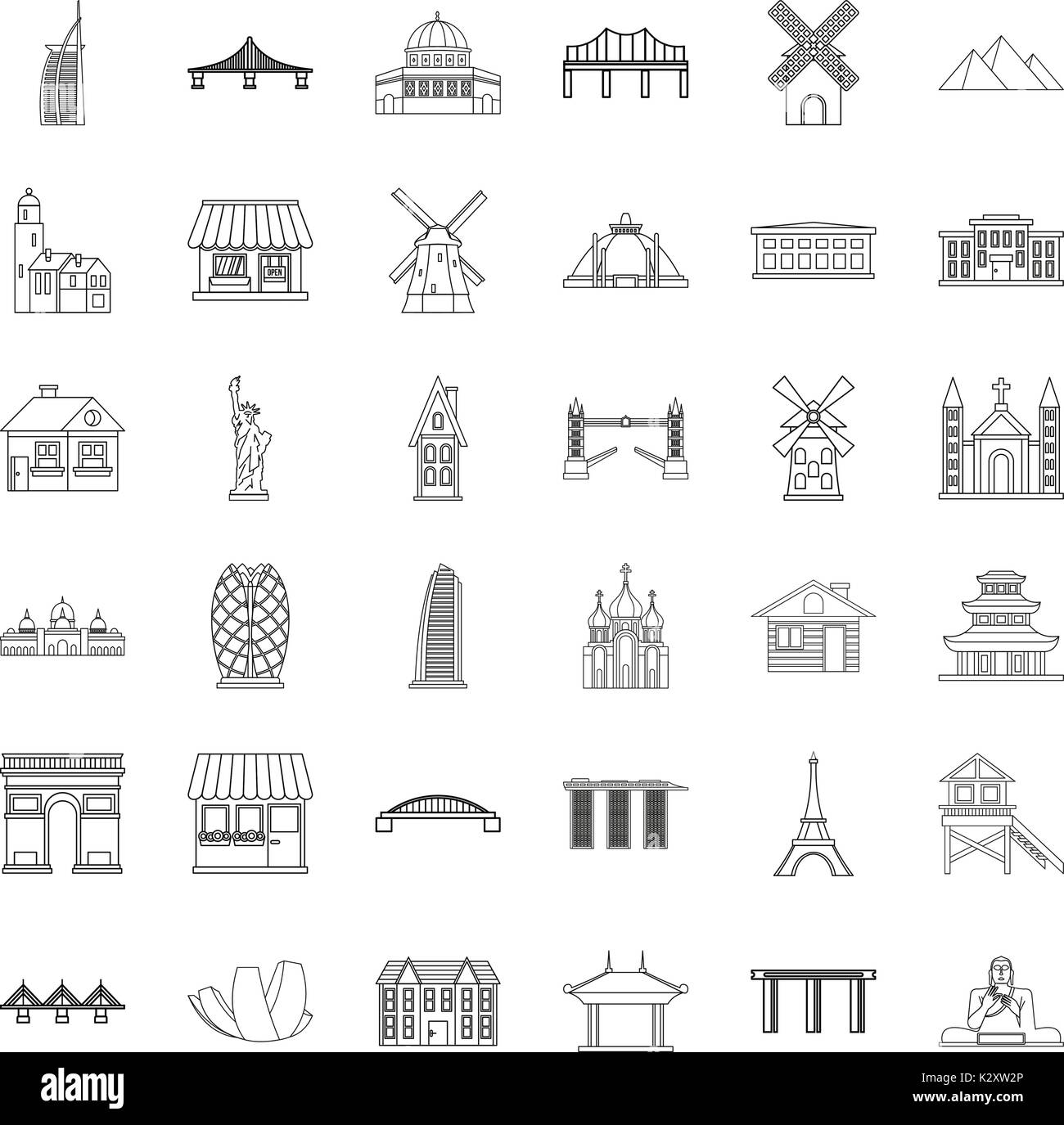 Tourist icons set, outline style Stock Vector Image & Art - Alamy