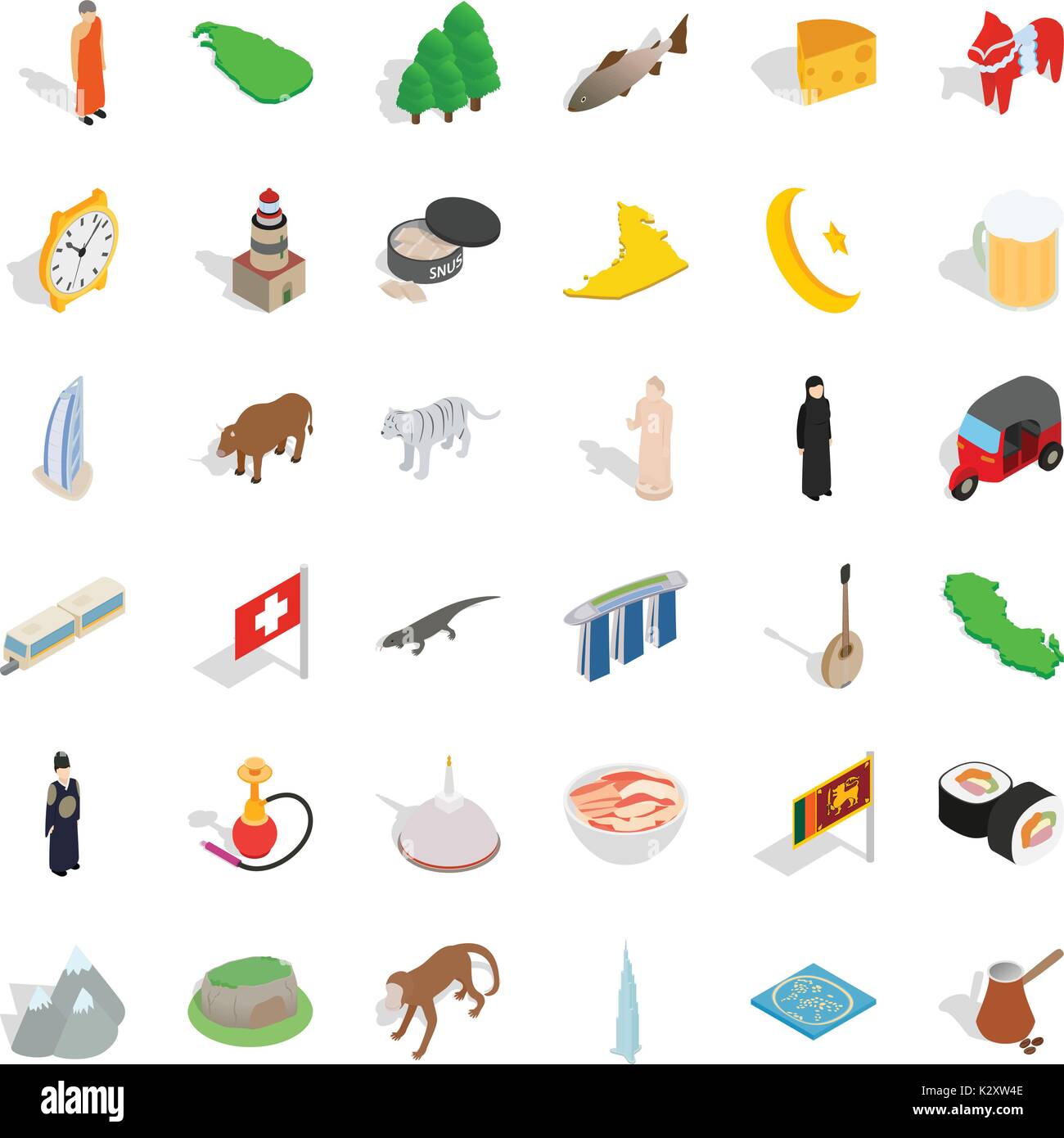 Tourist icons set, isometric style Stock Vector Image & Art - Alamy