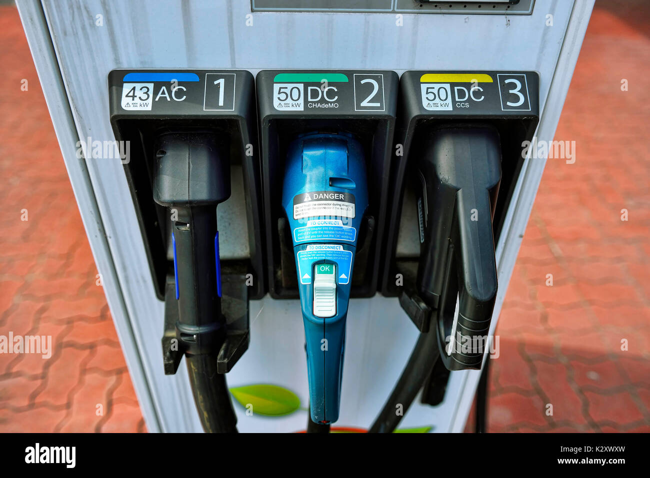 Aufladestation for electric cars, Aufladestation fuer Elektroautos Stock Photo