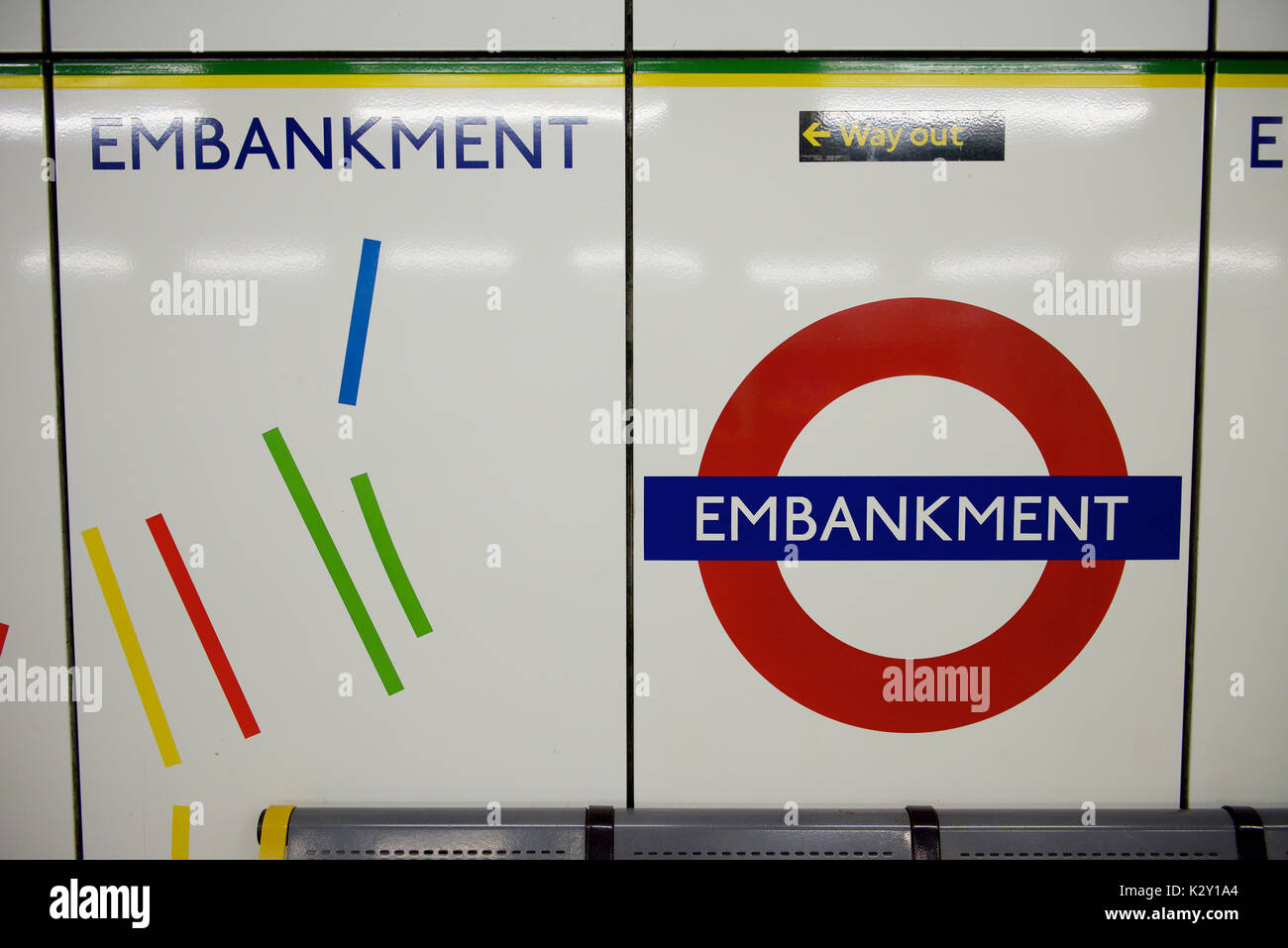 Embankment station on the London Underground Stock Photo