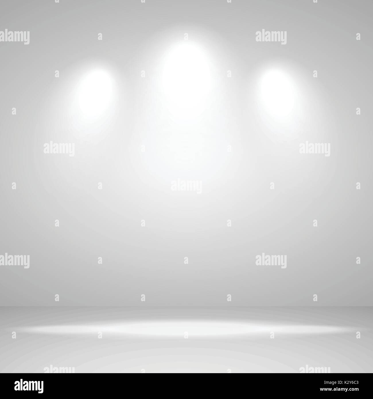 Abstract white background empty room studio for exhibition and interior with spot light , vector illustration Stock Vector