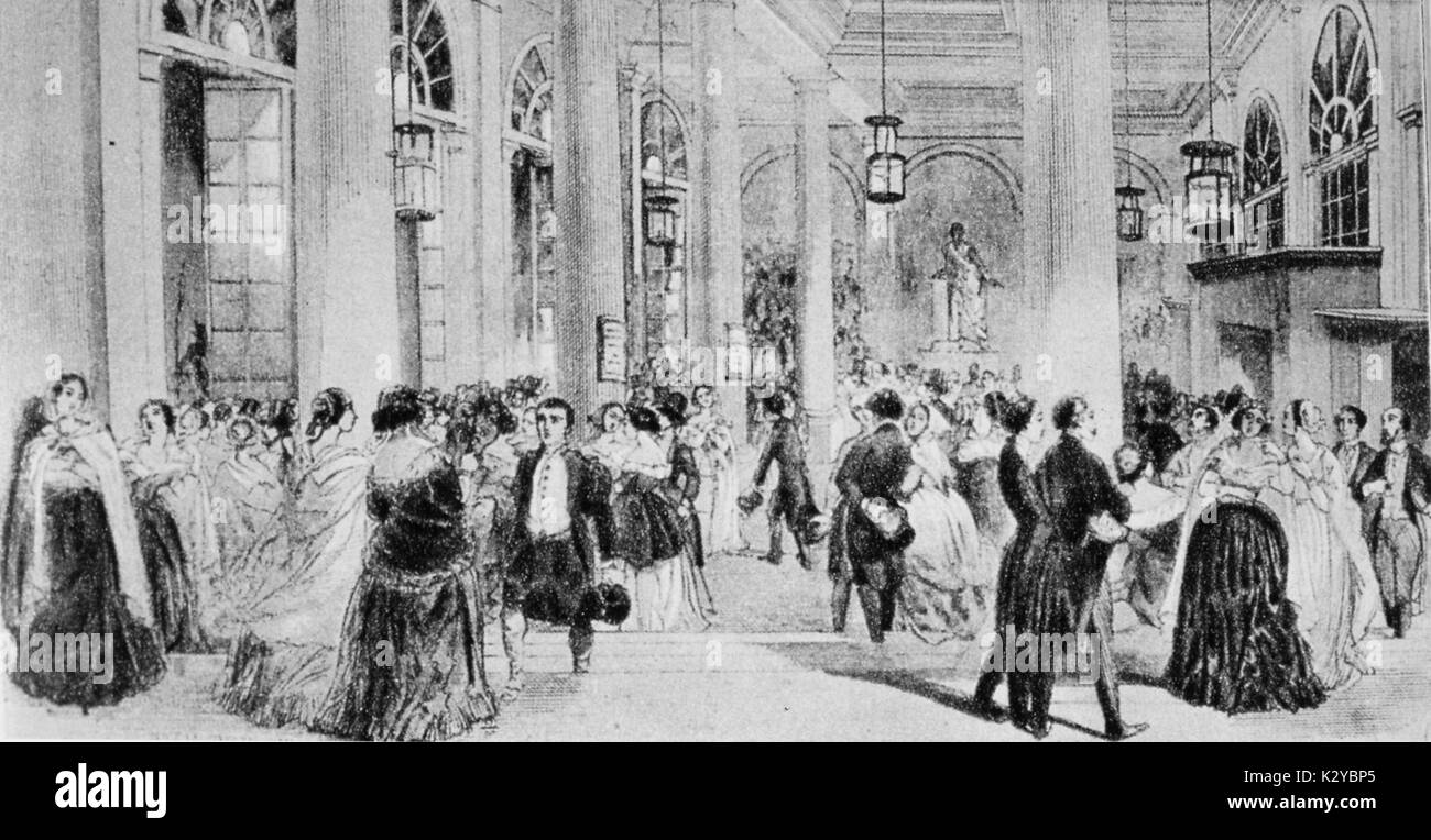 PARIS Royal Italian Theatre Vestibule, 1830s Stock Photo Alamy