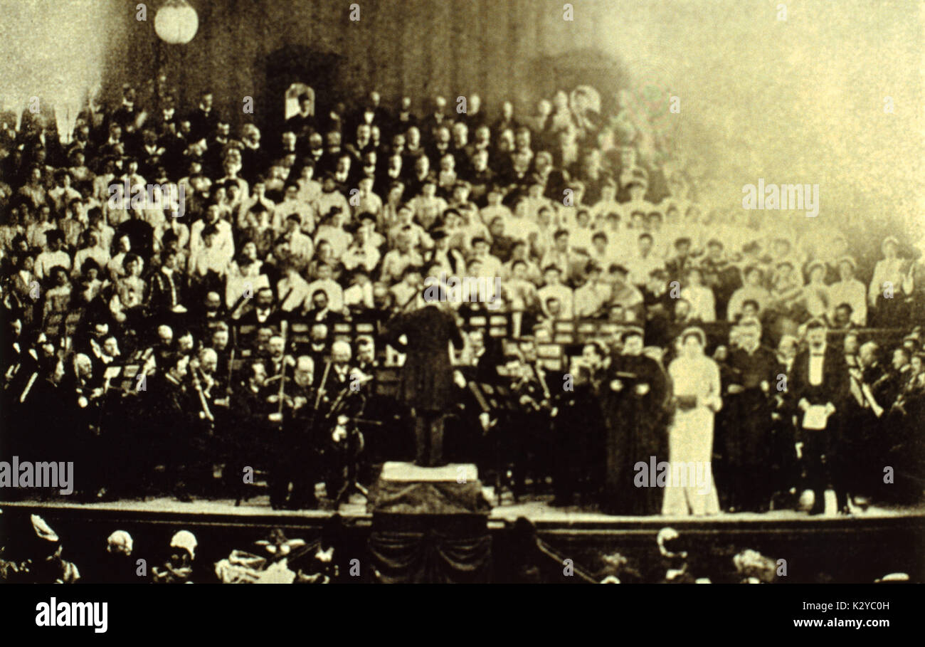 MAHLER, Gustav conducting Beethoven's 9th Symphony at Strassburg, 1905. Austrian composer, 1860-1911 Stock Photo