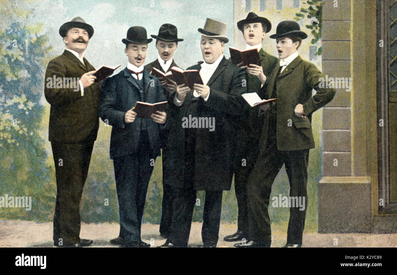 BARBERSHOP ENSEMBLE Group of male singers Stock Photo