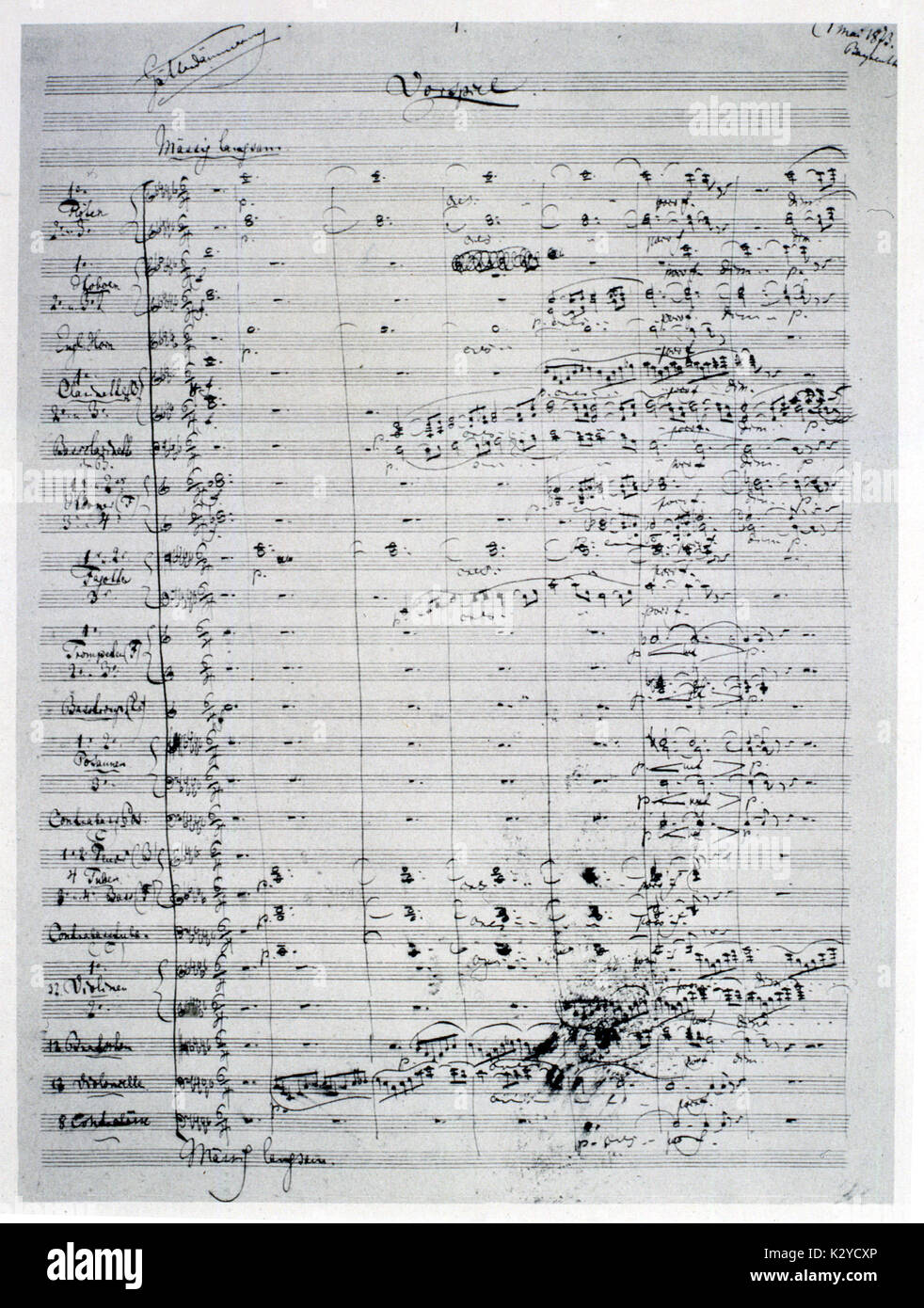 Maurice RAVEL - L'Heure Espagnole handwritten score.  French Composer, 1875-1937 Stock Photo
