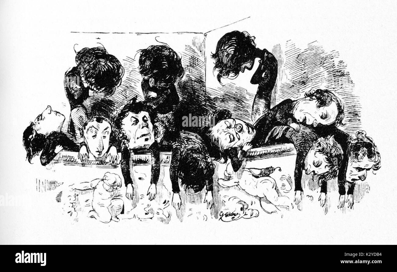 AUDIENCE... after the performance by Gustave Dore Stock Photo