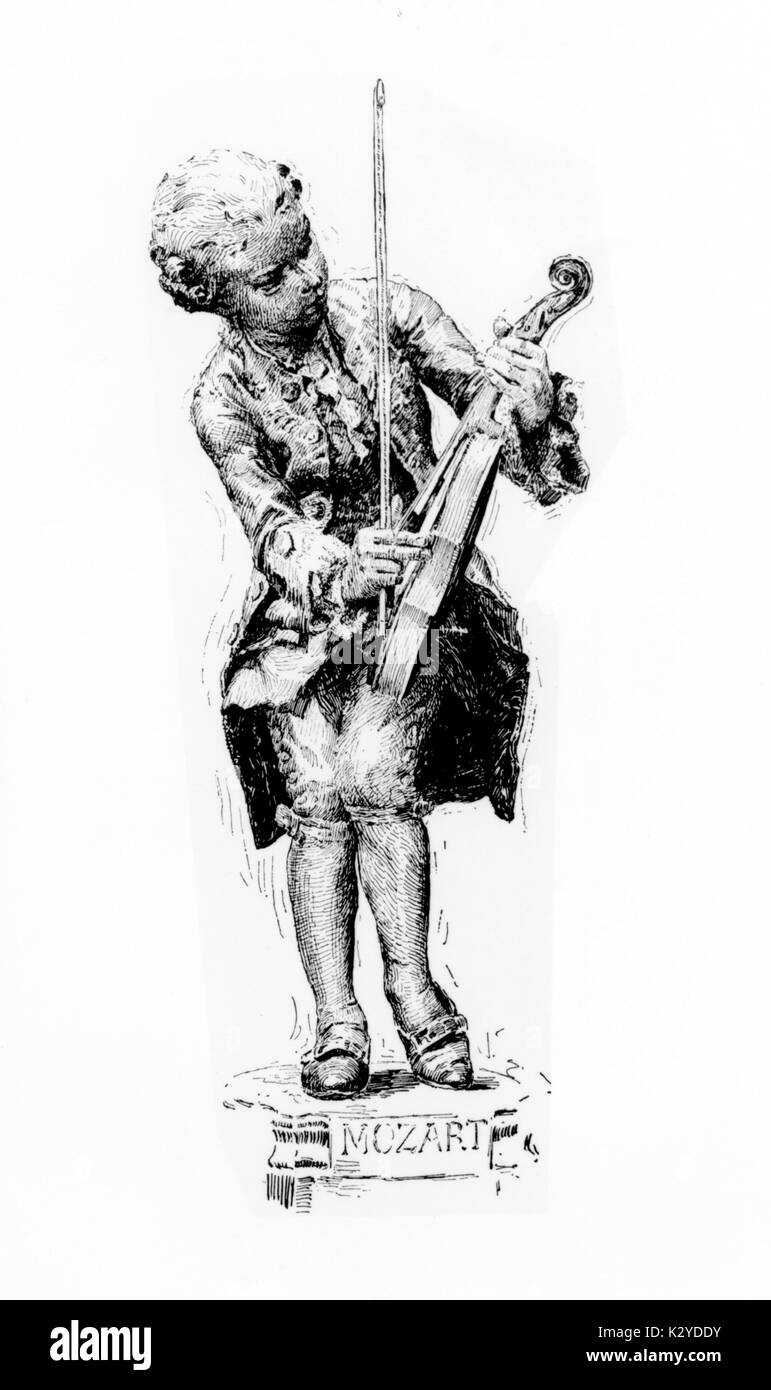MOZART, W A - Young, holding violin. Austrian Composer,1756-1791 Stock Photo