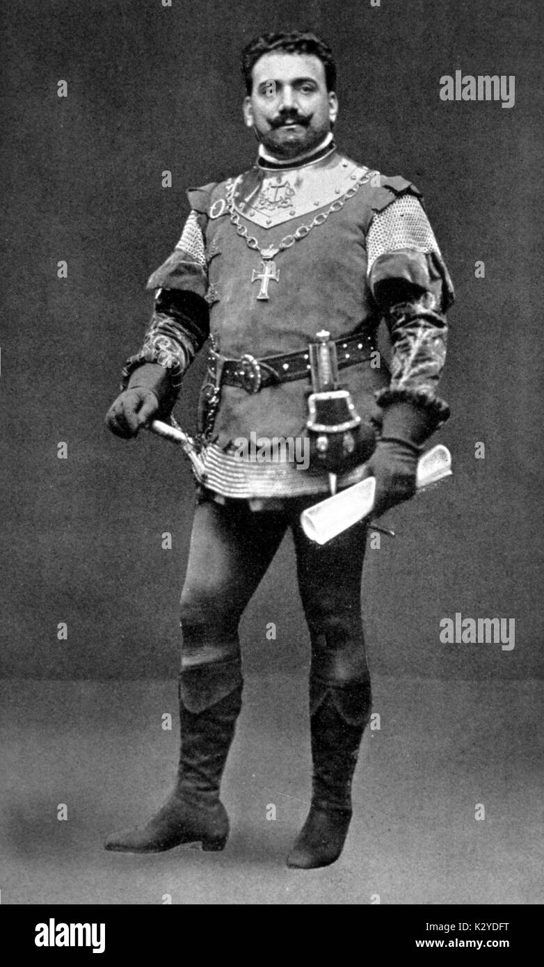 CARUSO, Enrico - as Manrico in VERDI's 'Il Trovatore' Italian Tenor, 1873-1921 Troubadour Stock Photo