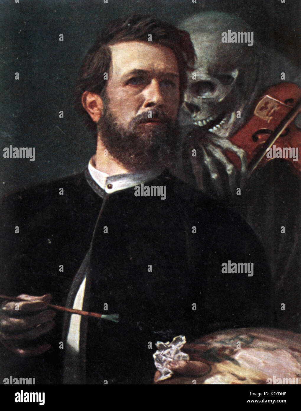 Arnold BÖCKLIN,  Swiss Symbolist painter, 1827-1901 - self-portrait One of his paintings inspired Rachmaninov's 'The Isle of the Dead' Stock Photo
