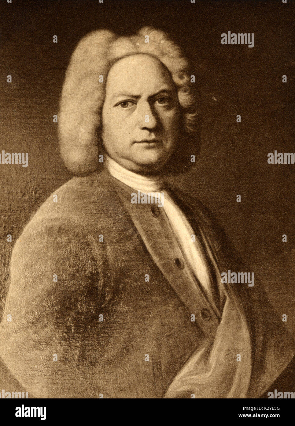 Johann Sebastian Bach  by Jakob Ihle. German composer & organist, 1685-1750 Stock Photo