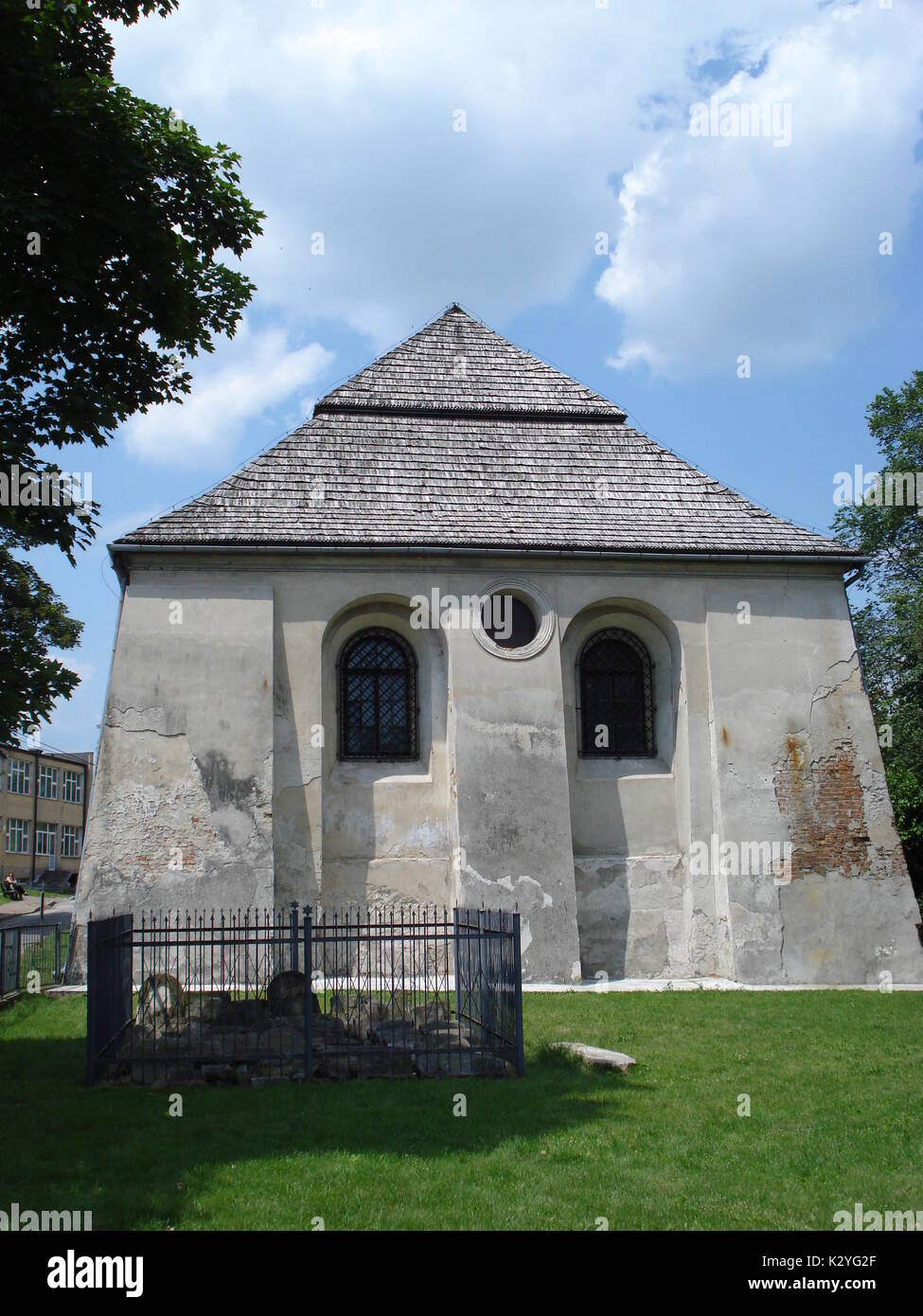 Old synagogue in little city of Leczna, in Poland, from 17th century, is now a museum Stock Photo