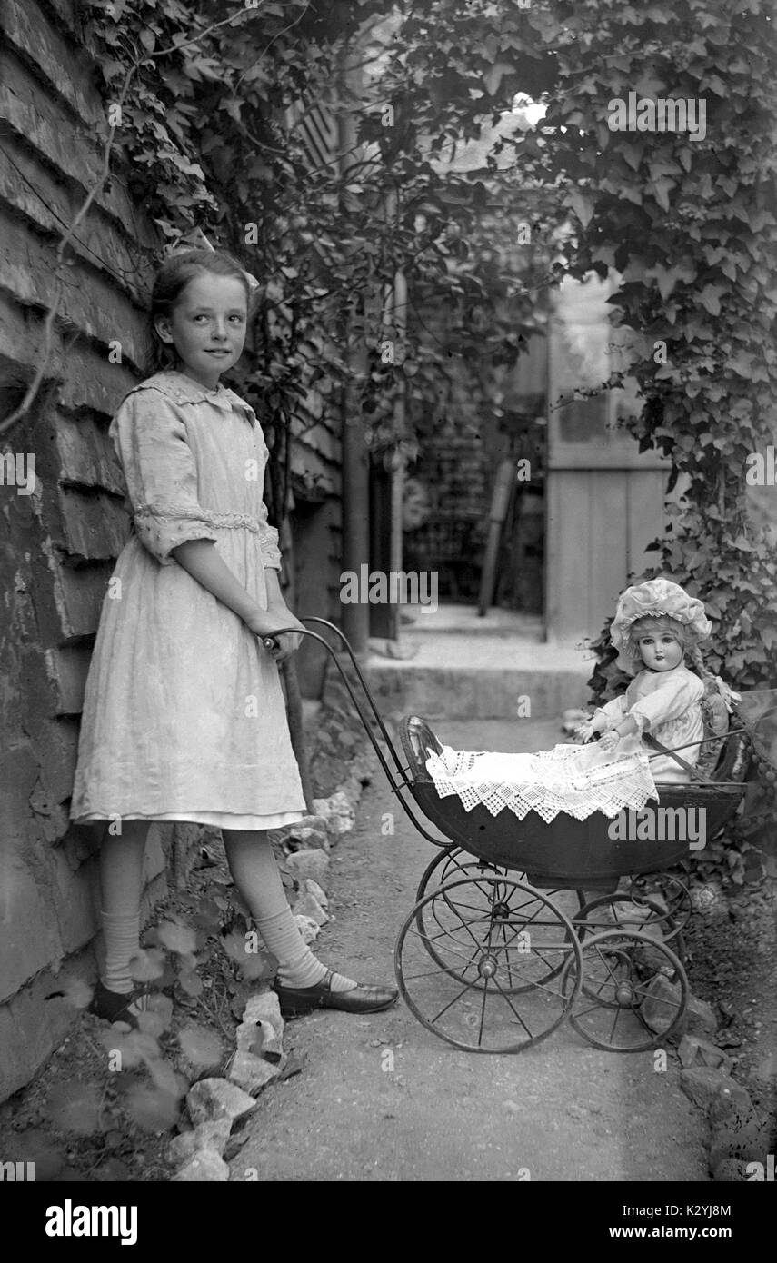 Vintage Father and Daugther Outside portrate Baby in Big BonnettVintage Photograph Original Black and White M-399