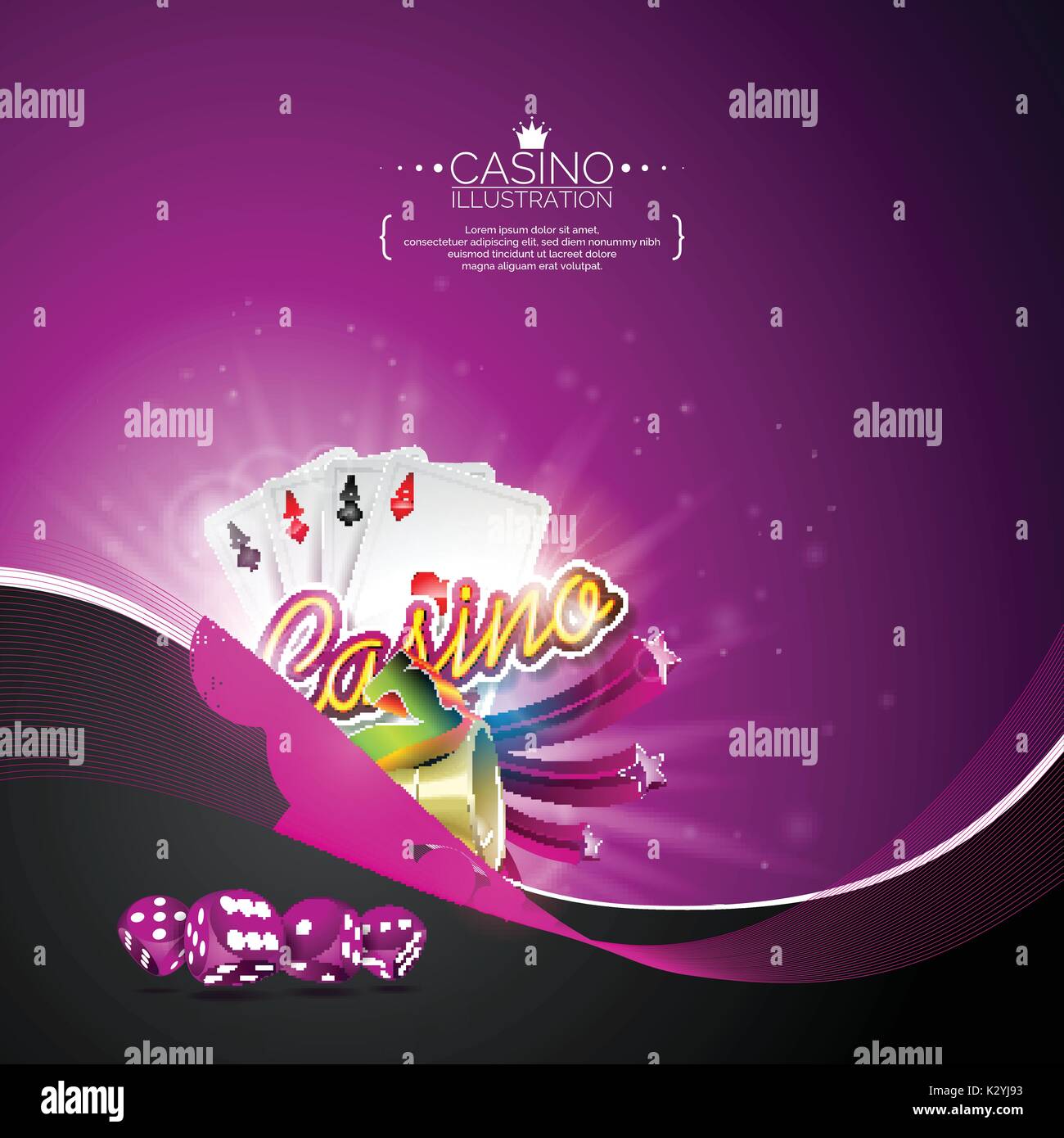 Vector illustration on a casino theme with poker cards and gambling ...