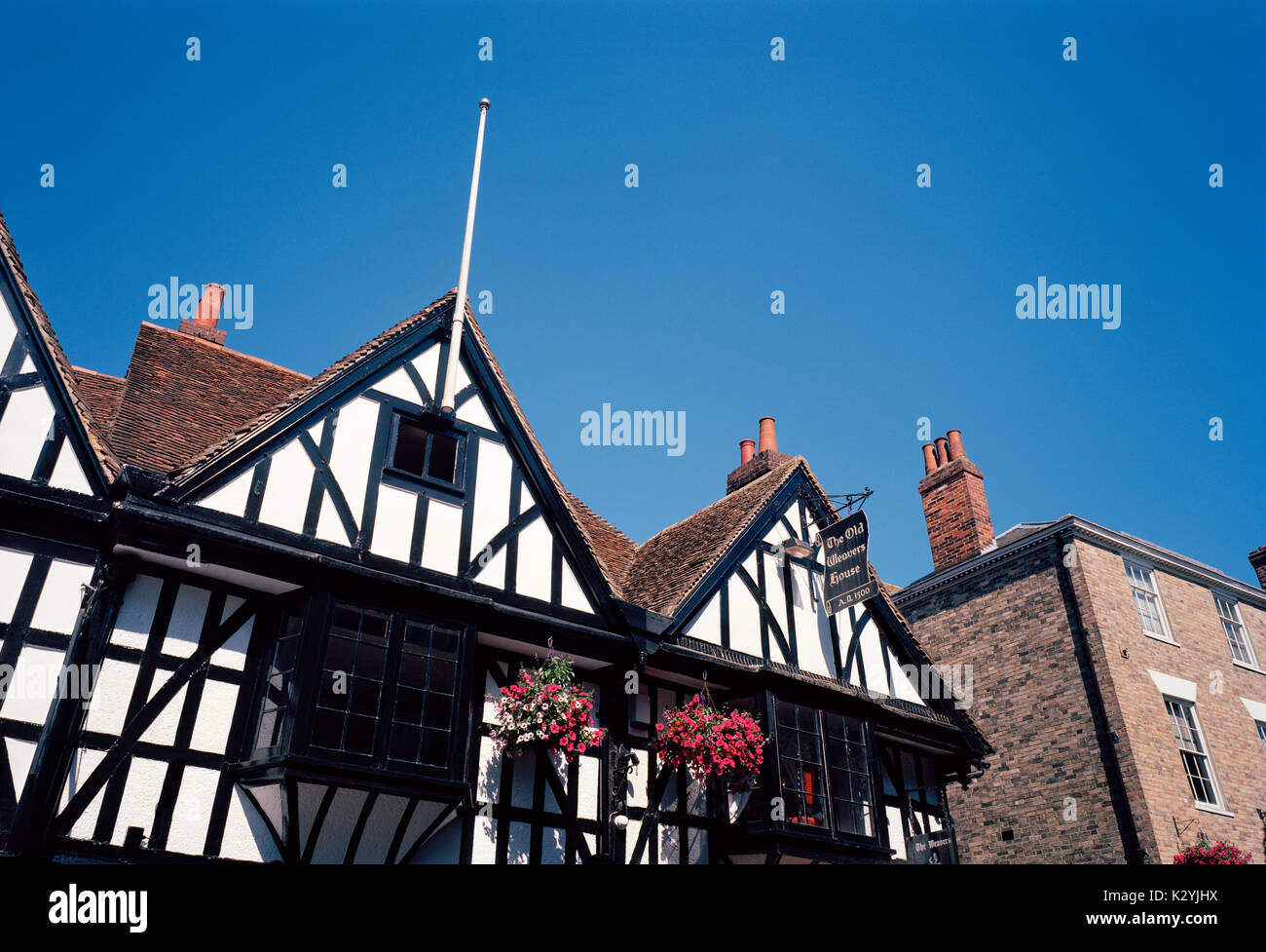 Medieval architecture in City of Canterbury in Kent in England in Great Britain in the United Kingdom Uk Europe. Building House Housing Travel Stock Photo