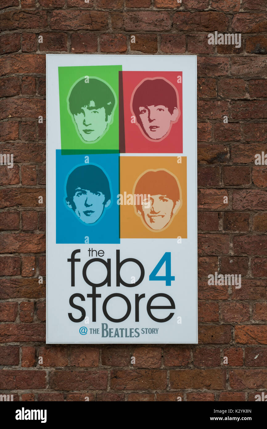 Fab 4 store sign, Liverpool, England Stock Photo