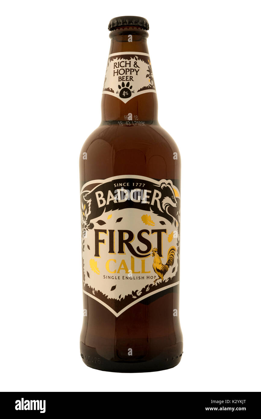Hall & Woodhouse (Badger) Brewery First Call bottled beer. Stock Photo