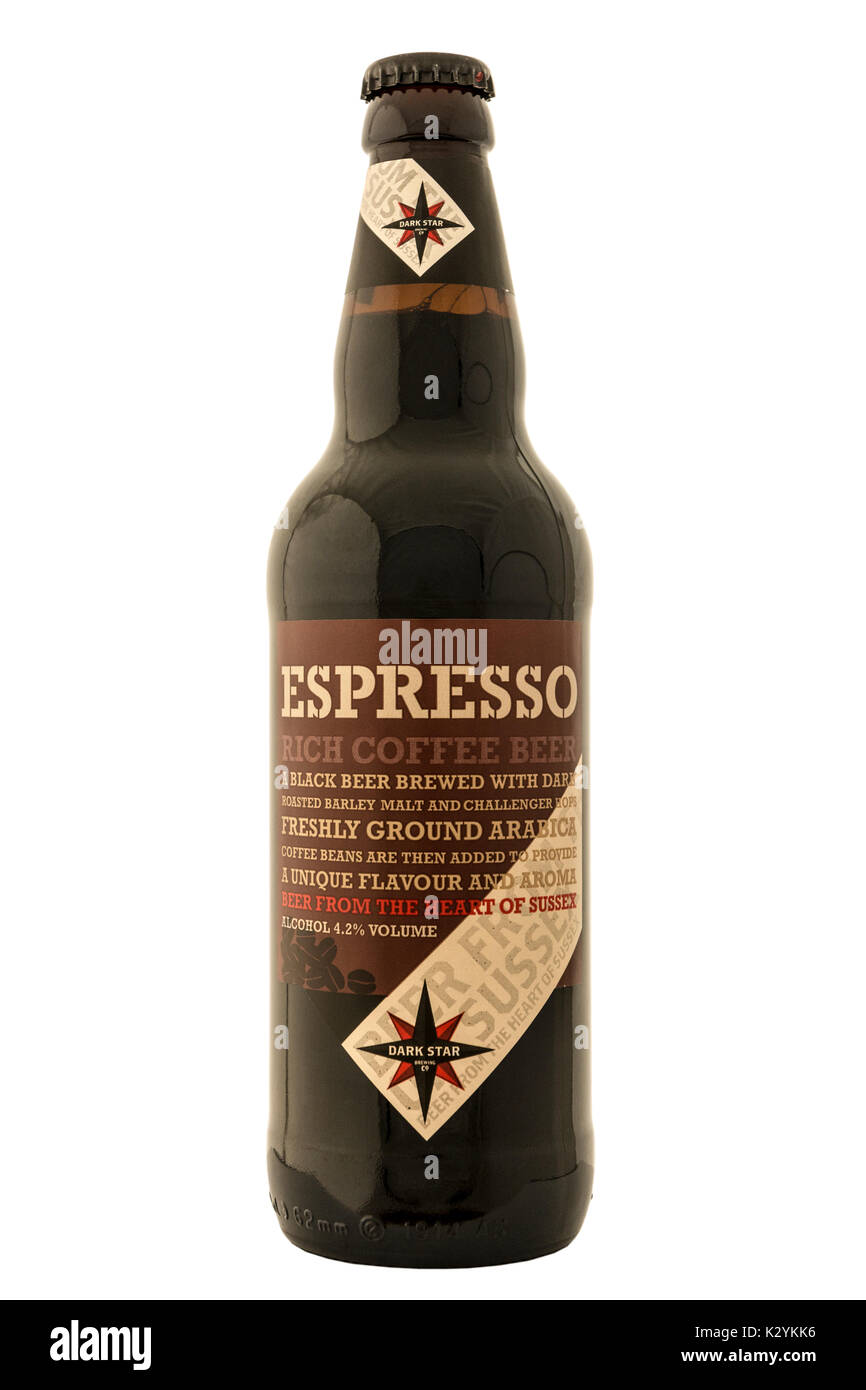 Dark Star Brewery Espresso Bottled Beer. Stock Photo