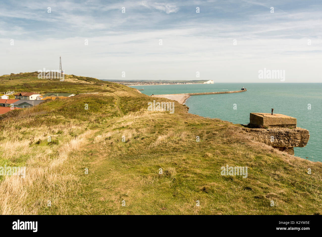 Coastal path leading to Castle Hill, Newhaven, East Sussex, UK. Stock Photo