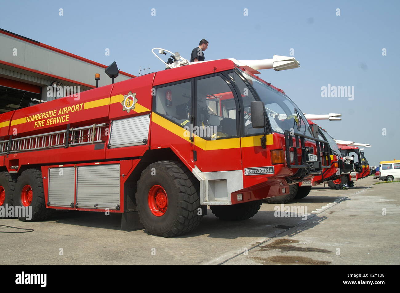 Airport Rescue tender, Airport fire station Stock Photo