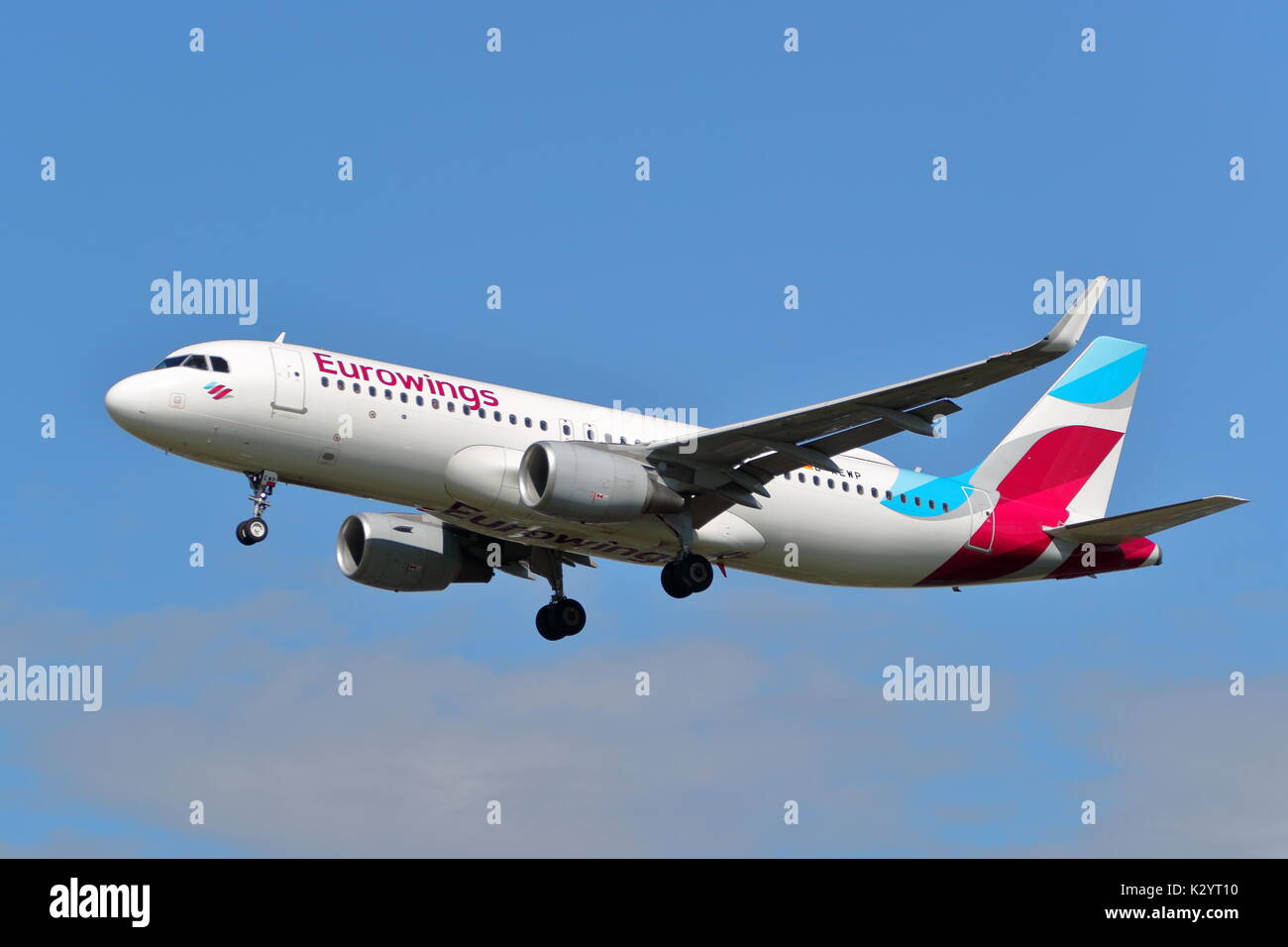 Eurowings landing at London Heathrow Airport, UK Stock Photo Alamy