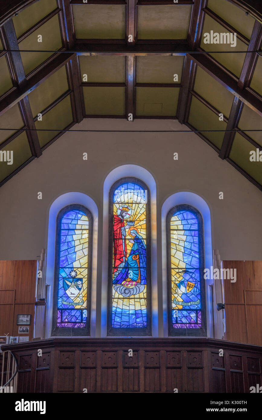 Galway, Ireland August 5, 2017 Stained glass window above main
