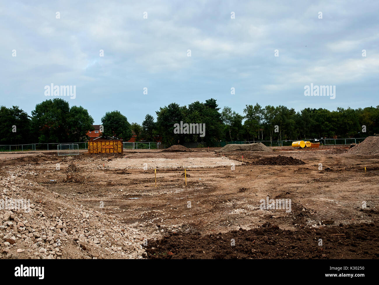Construction site being prepared for housing. Stock Photo