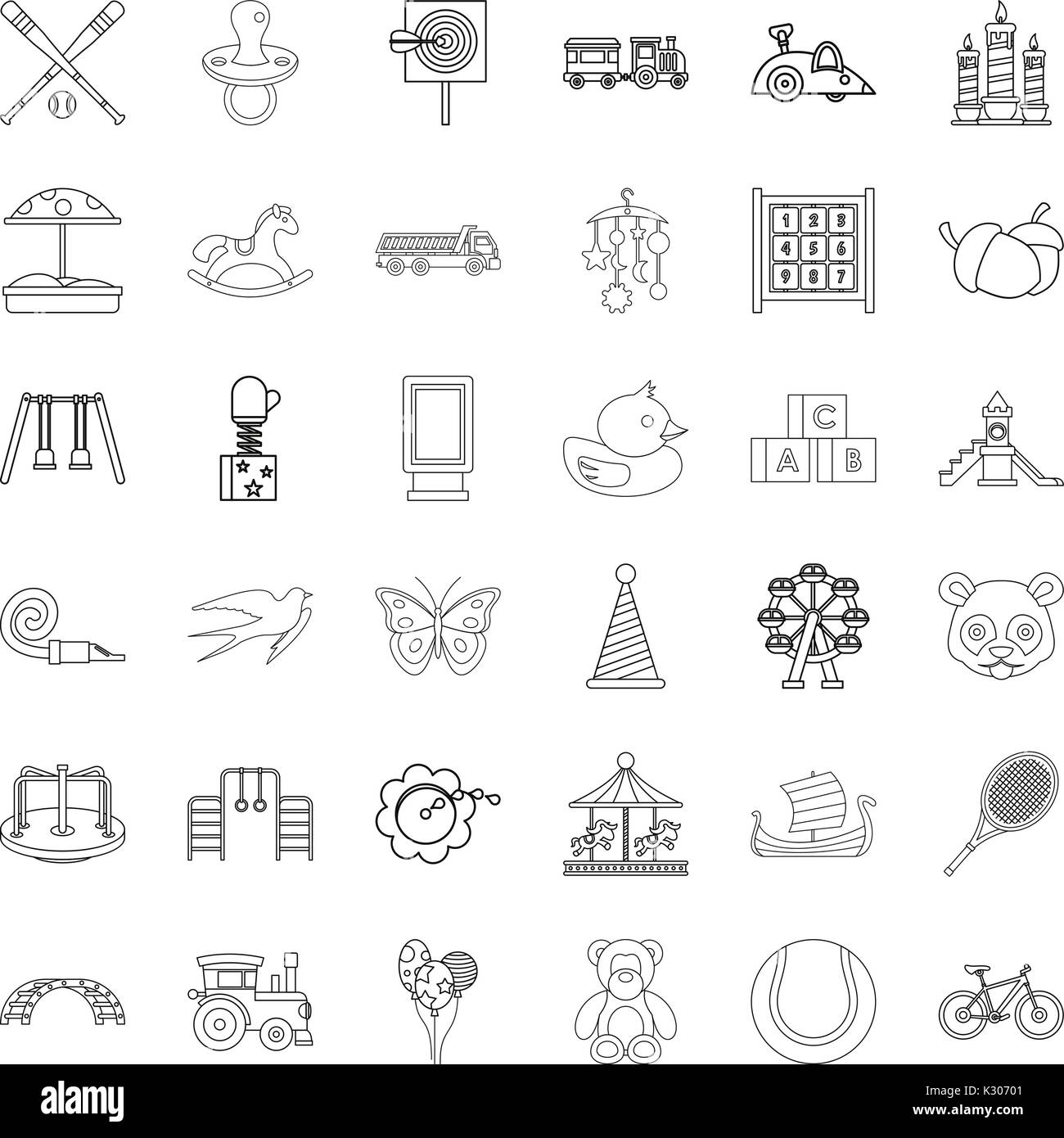 Toy for child icons set, outline style Stock Vector Image & Art - Alamy