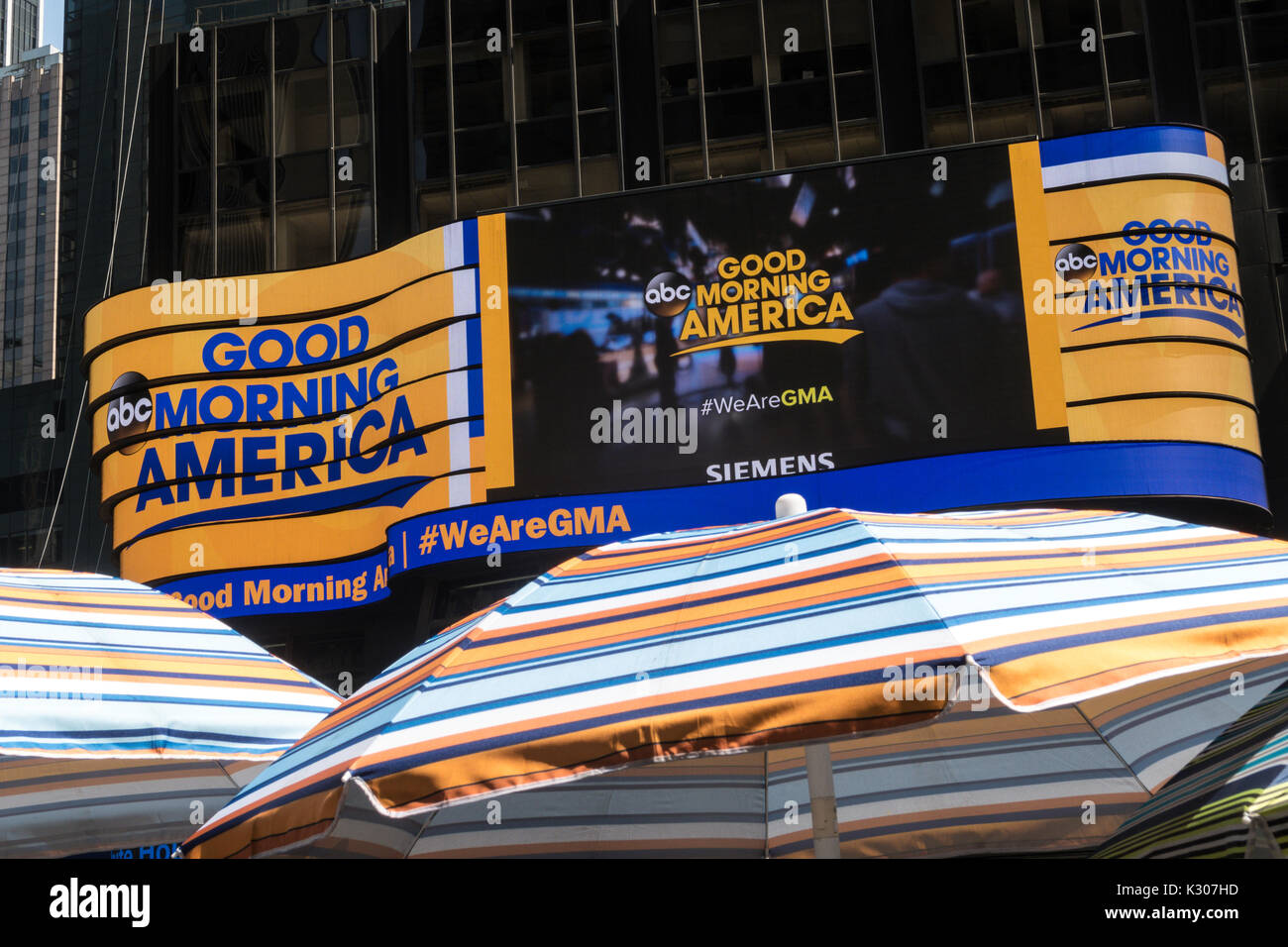 Jumbo Tron ABC TV Network studios, Times Square, NYC. USA Stock Photo