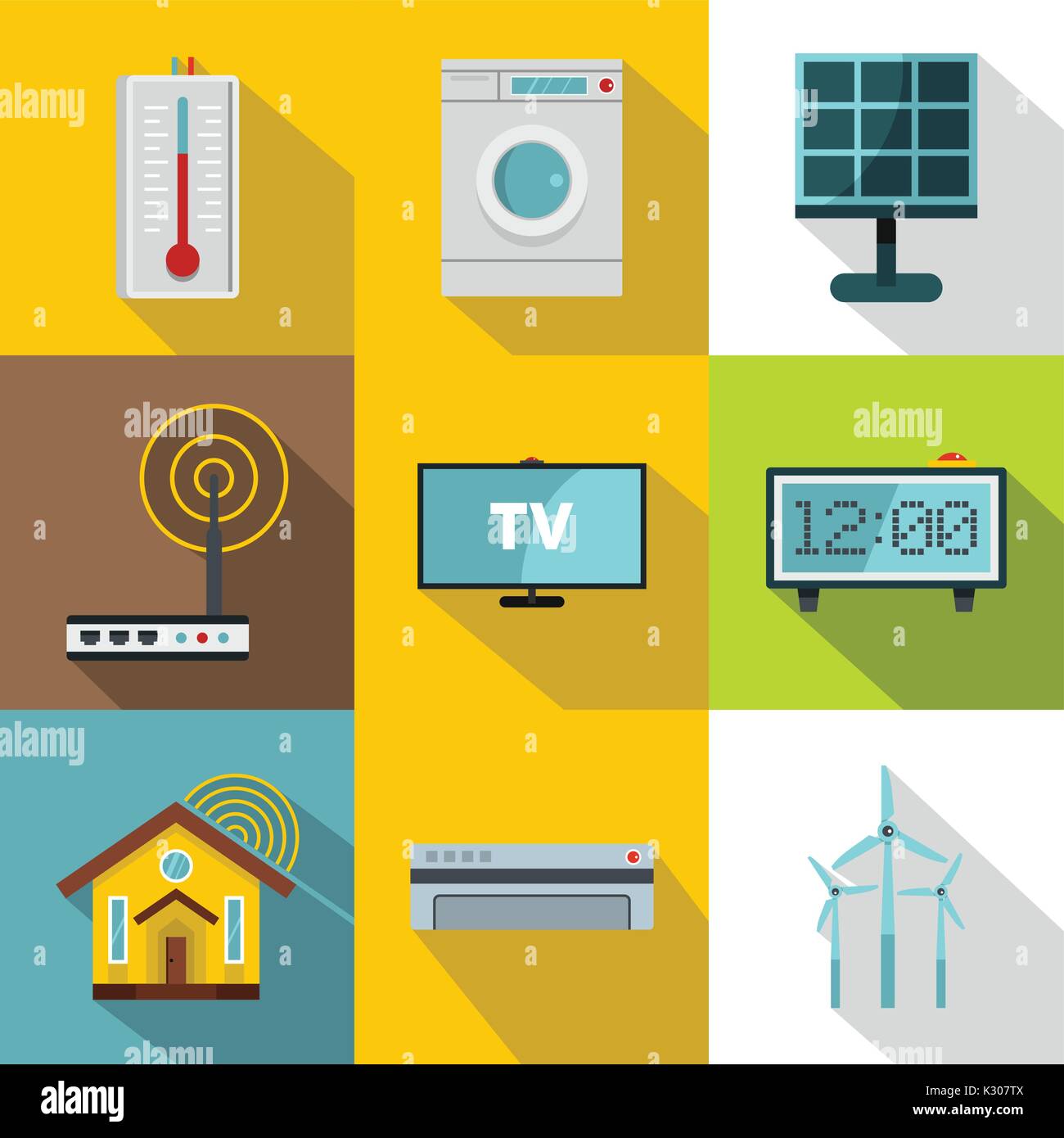 Smart home icon set, flat style Stock Vector Image & Art - Alamy