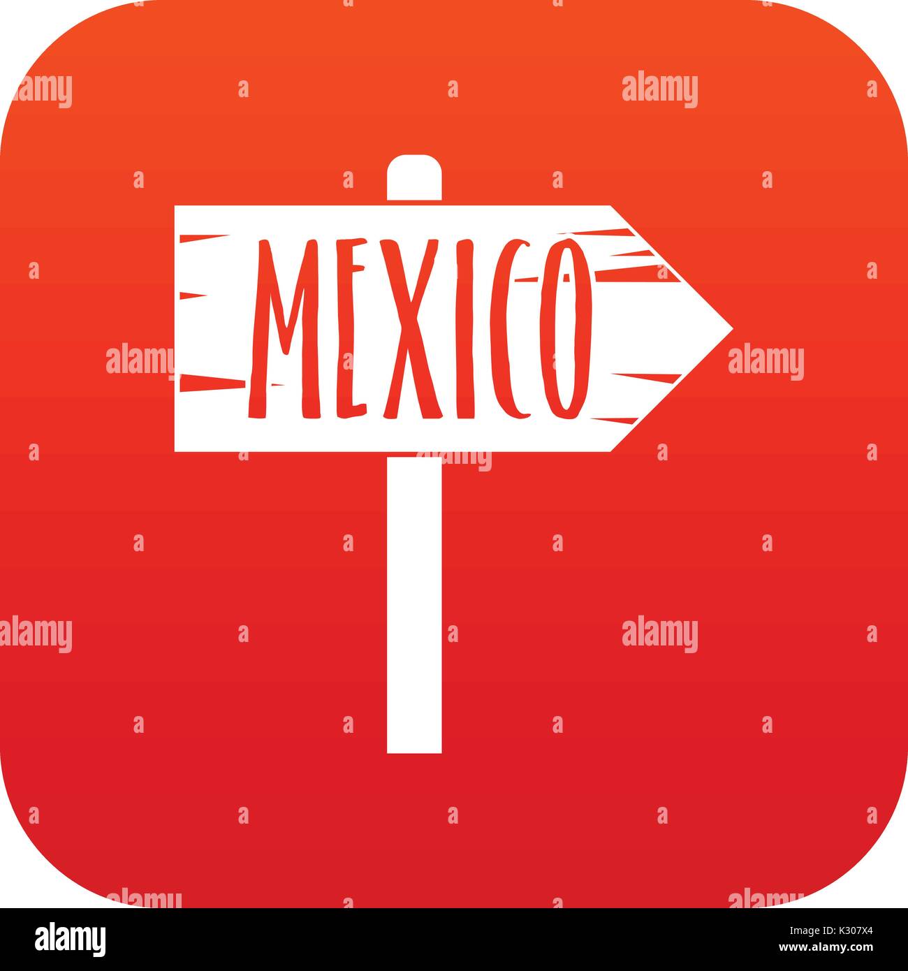 Mexico wooden direction arrow sign icon digital red Stock Vector Image ...