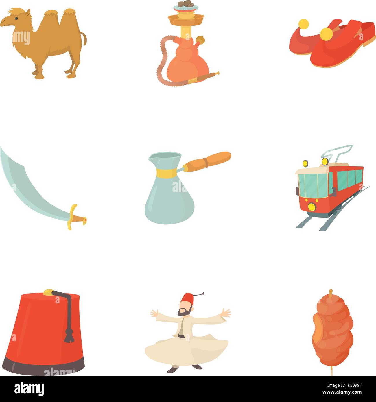 Turkey icons set, cartoon style Stock Vector Image & Art - Alamy