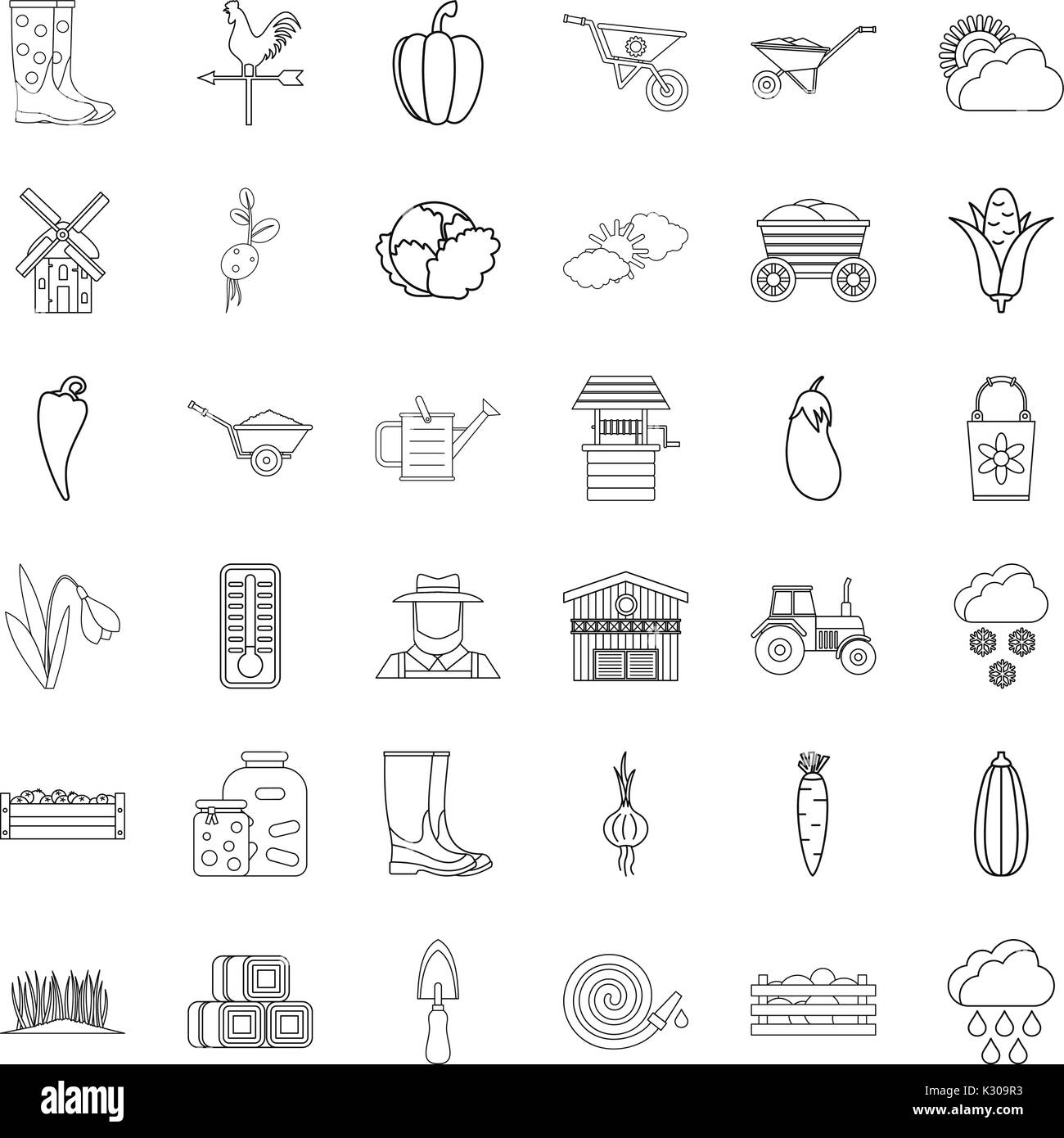 Autumn icons set, outline style Stock Vector Image & Art - Alamy
