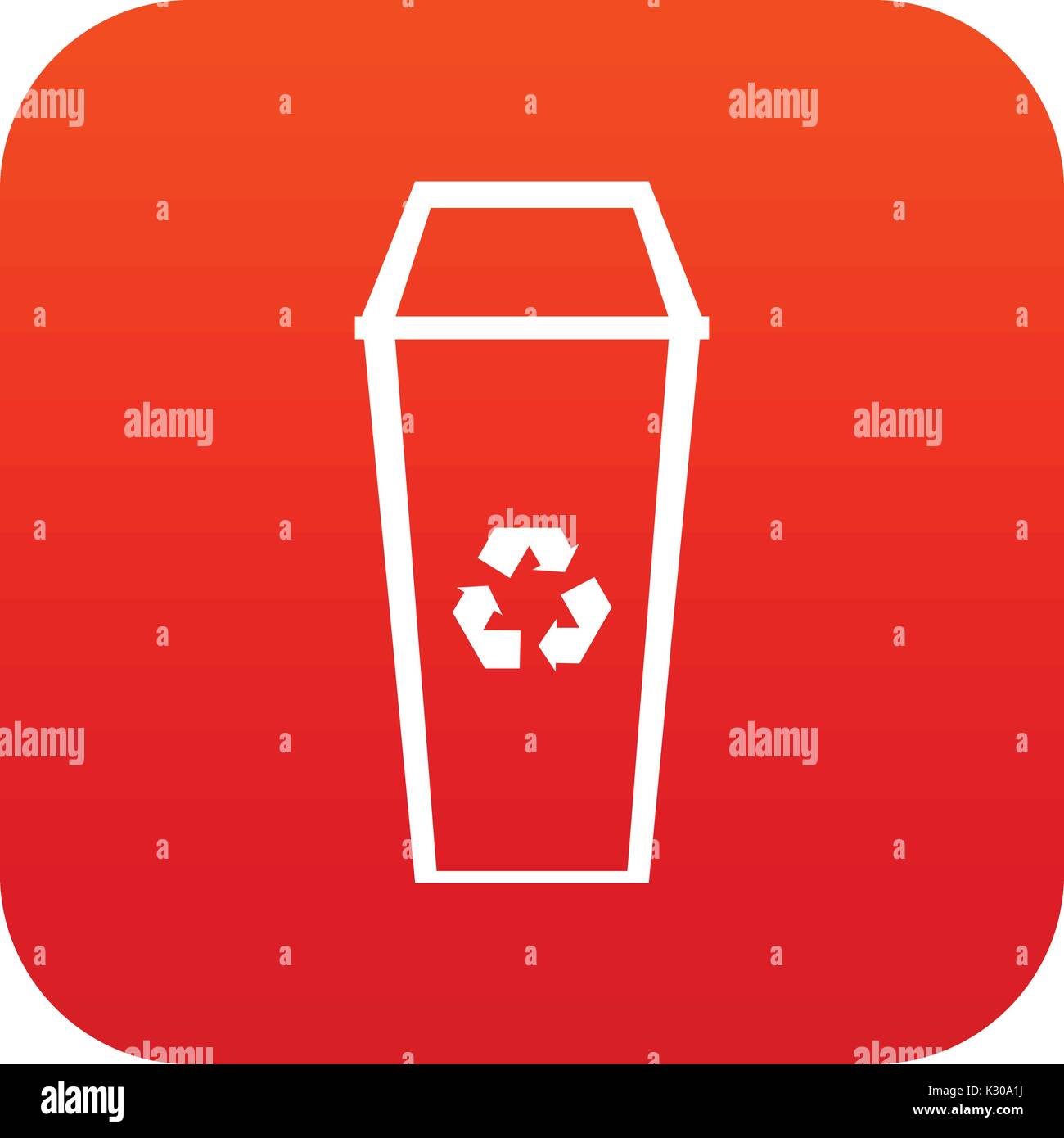 Trash can icon digital red Stock Vector Image & Art - Alamy