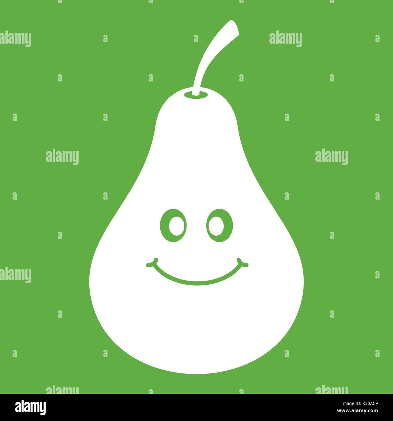 Smiling pear icon green Stock Vector Image & Art - Alamy