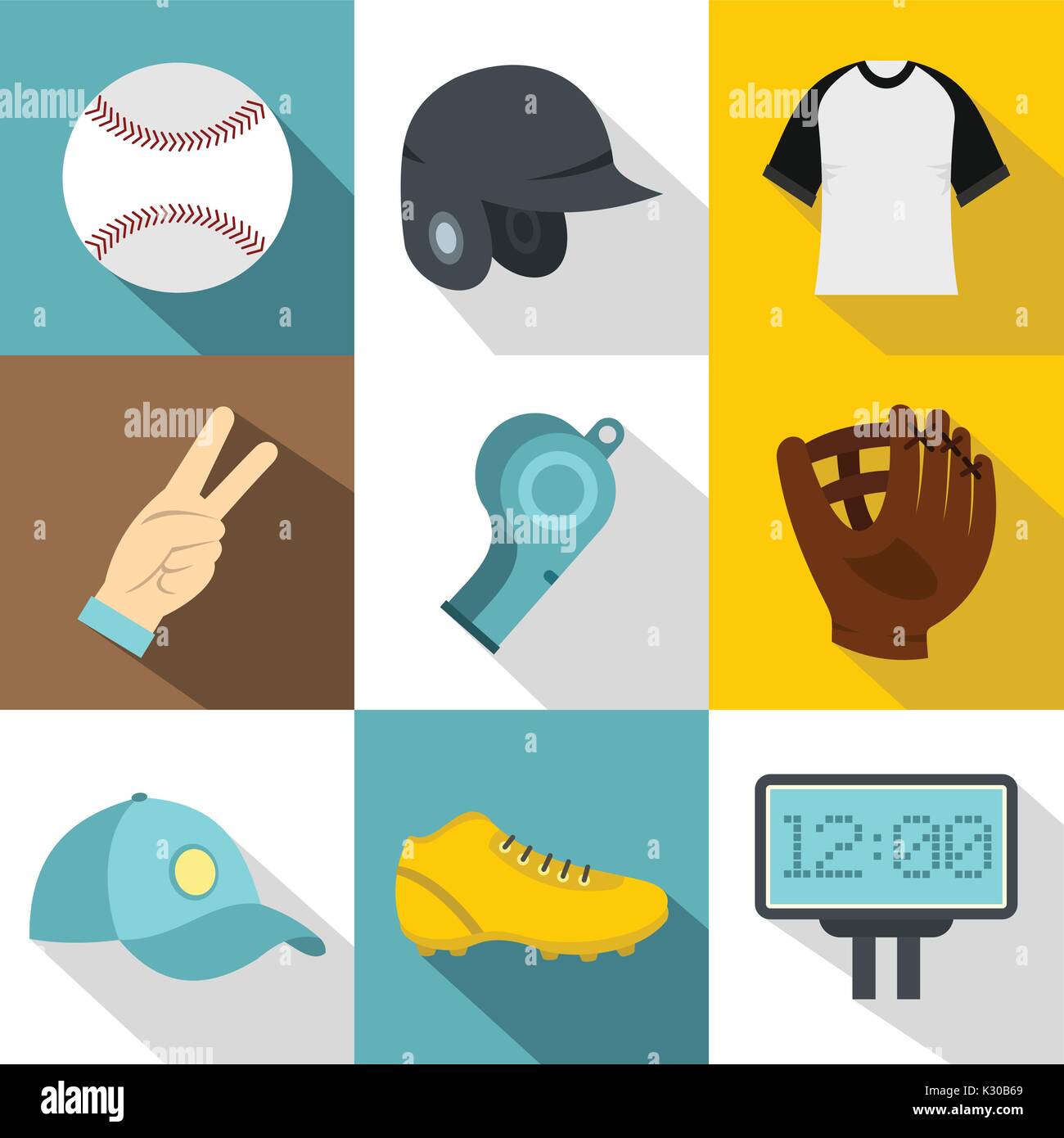 Baseball championship icon set, flat style Stock Vector Image & Art - Alamy