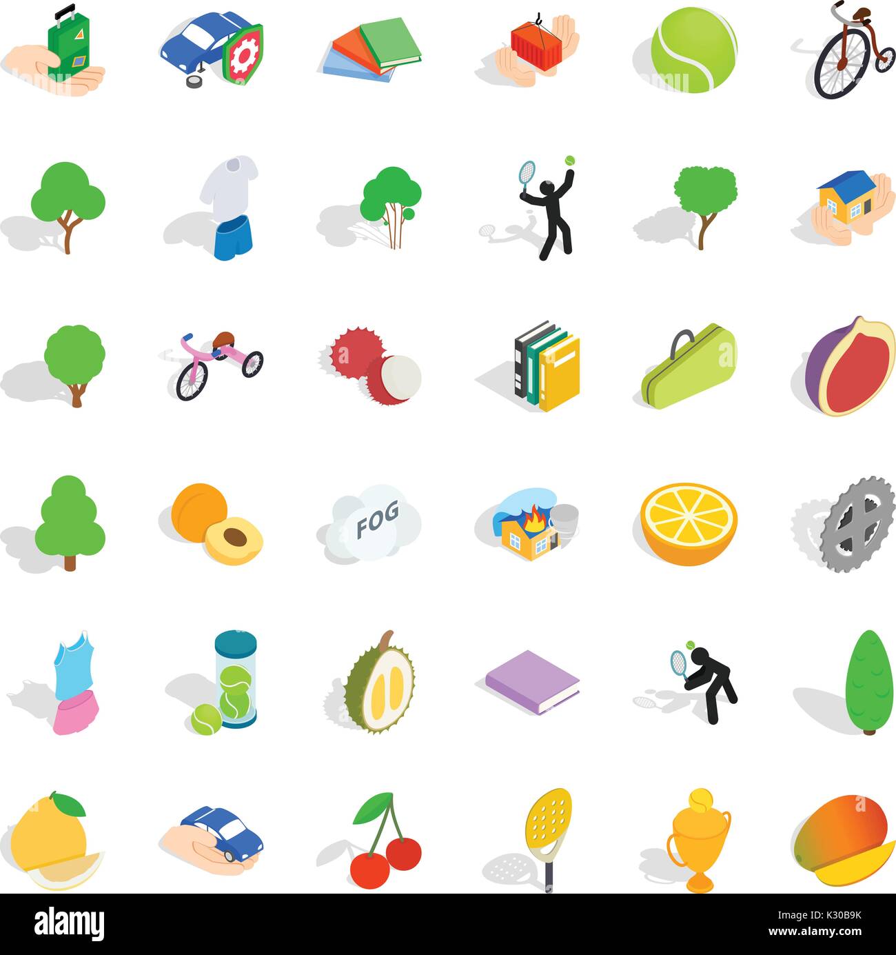 Vitality icons set, isometric style Stock Vector