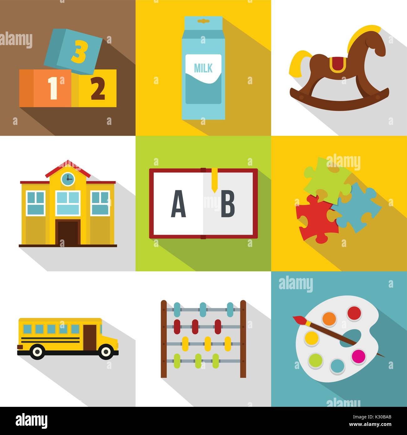 School and education icon set, flat style Stock Vector Image & Art - Alamy