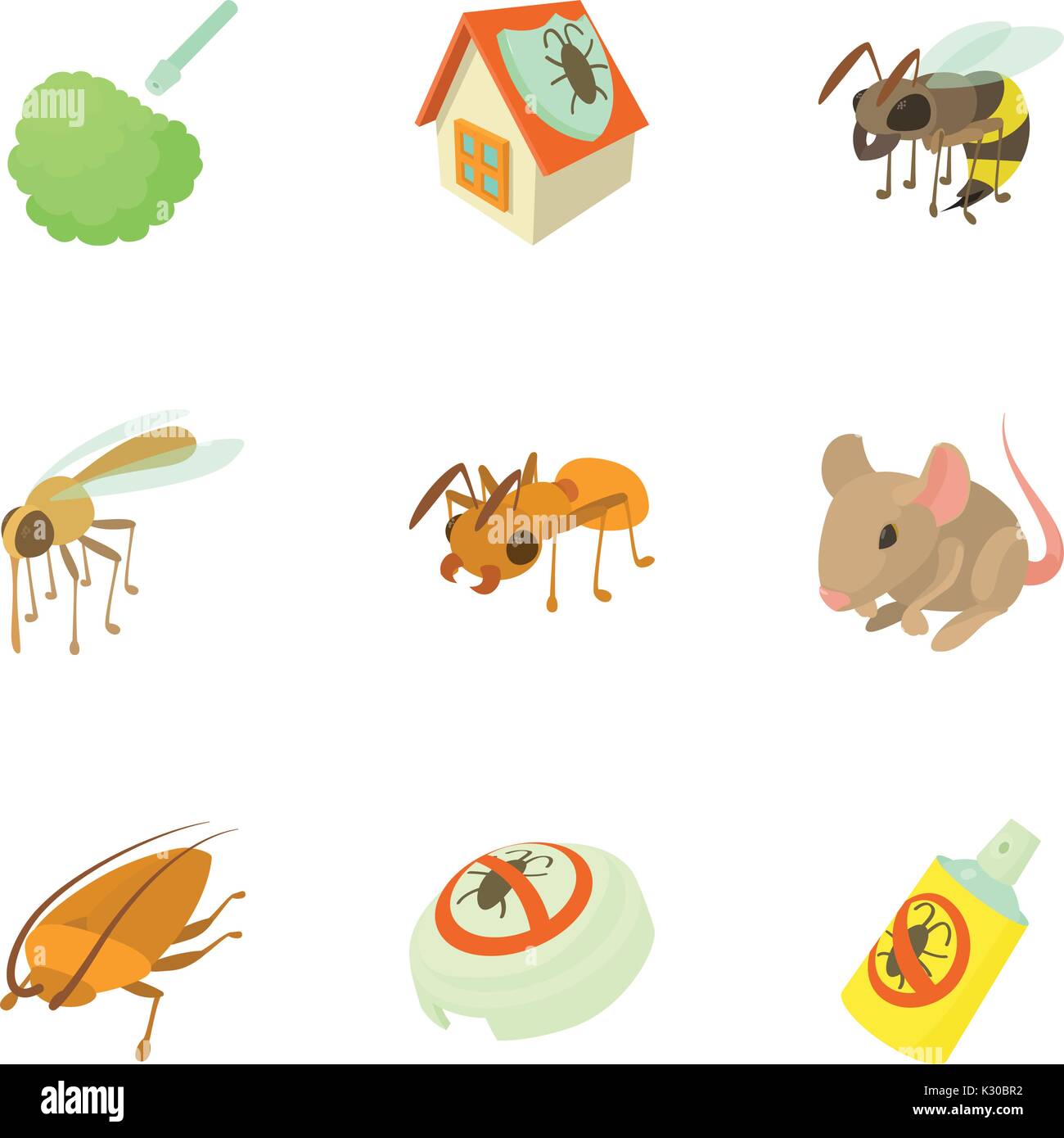 Insect icons set, cartoon style Stock Vector Image & Art - Alamy