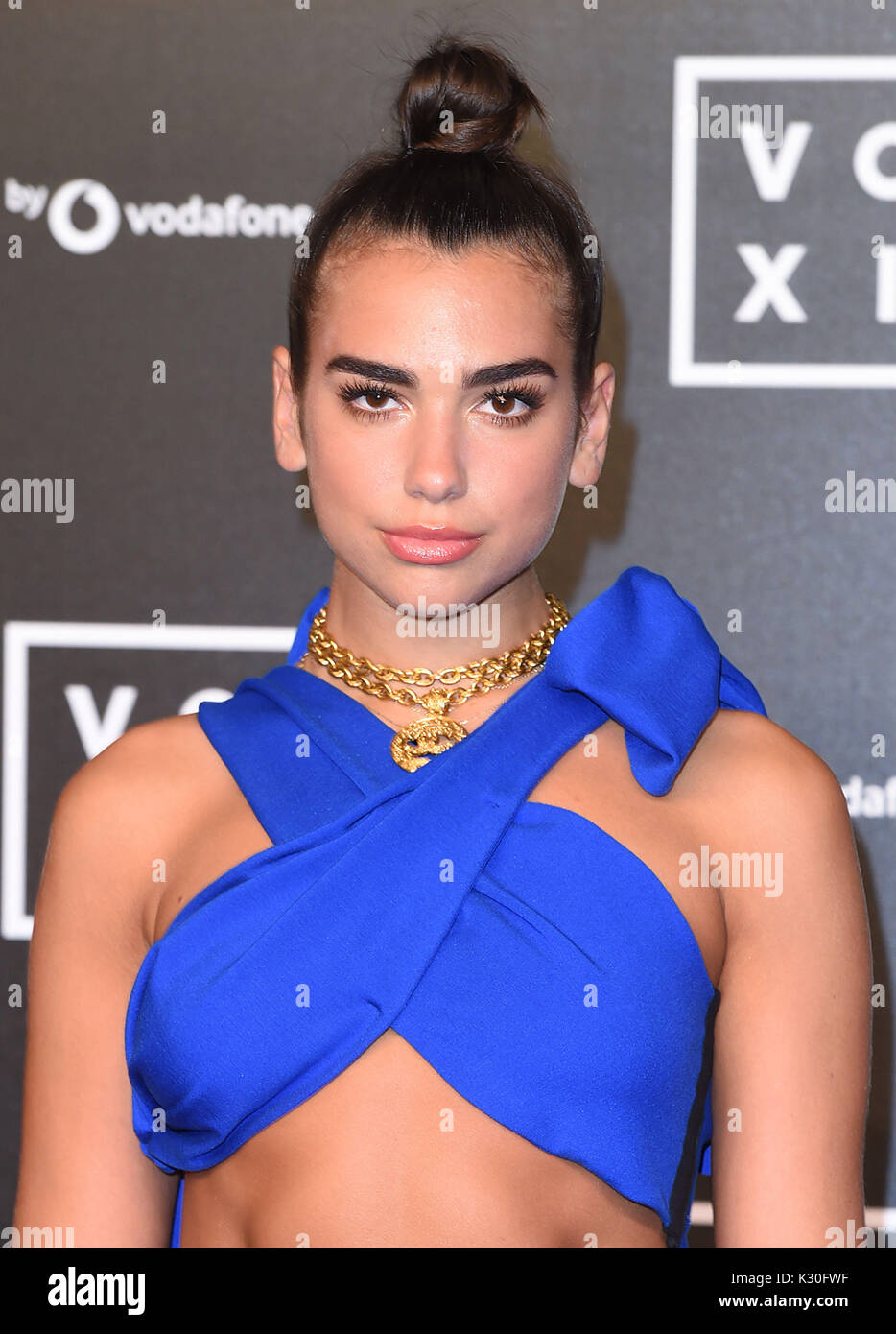 Dua Lipa attends an event to mark the launch of new mobile VOXI at