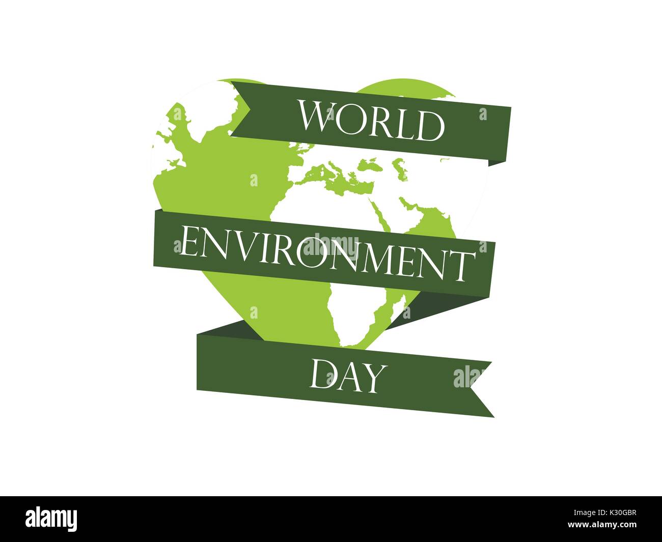 World Environment Day 5th June Planet Earth With Ribbon Heart