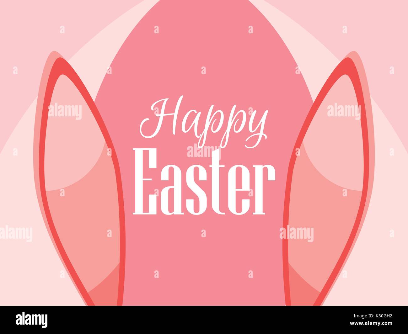 Happy Easter The Rabbit Ears Vector Illustration Stock Vector Image