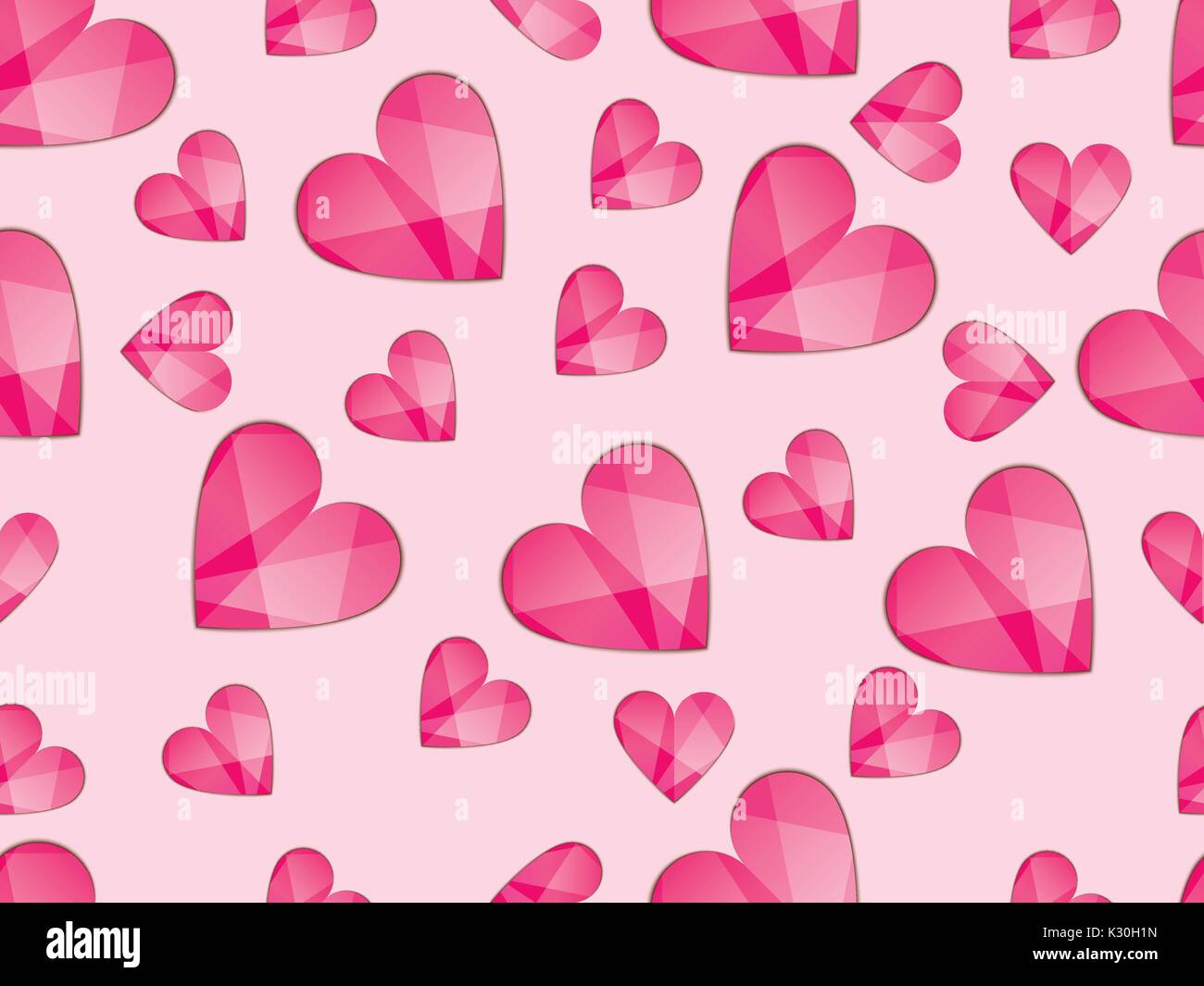 Seamless pattern with hearts. Symbol of love with rays of light. Vector ...