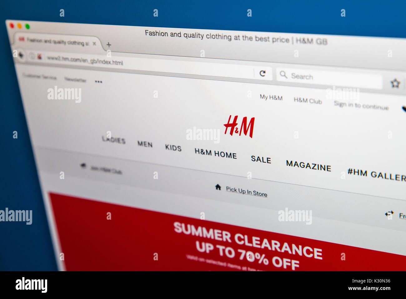h and m clothing website