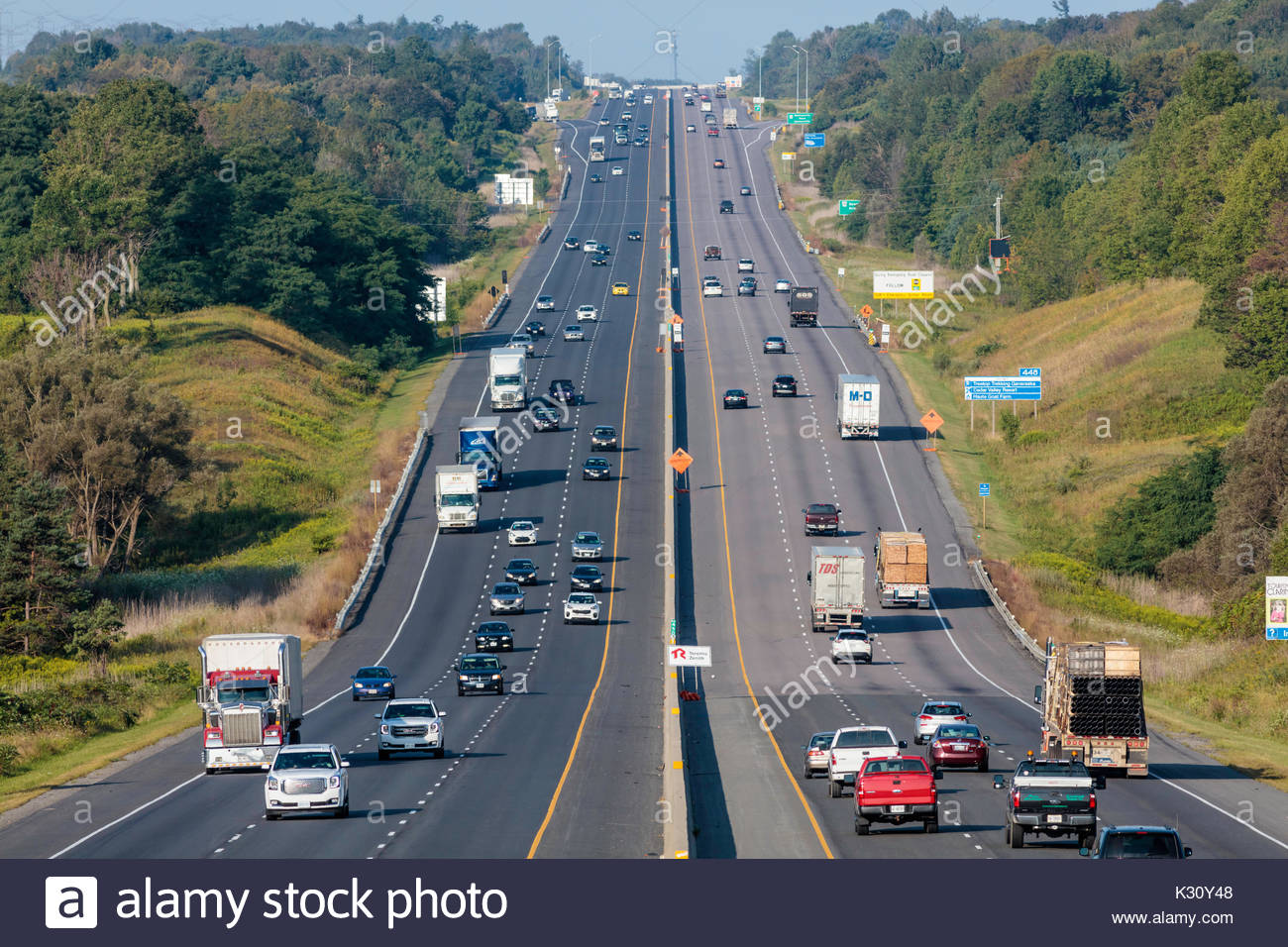 Traffic on freeway superhighway highway 401 road controlledaccess